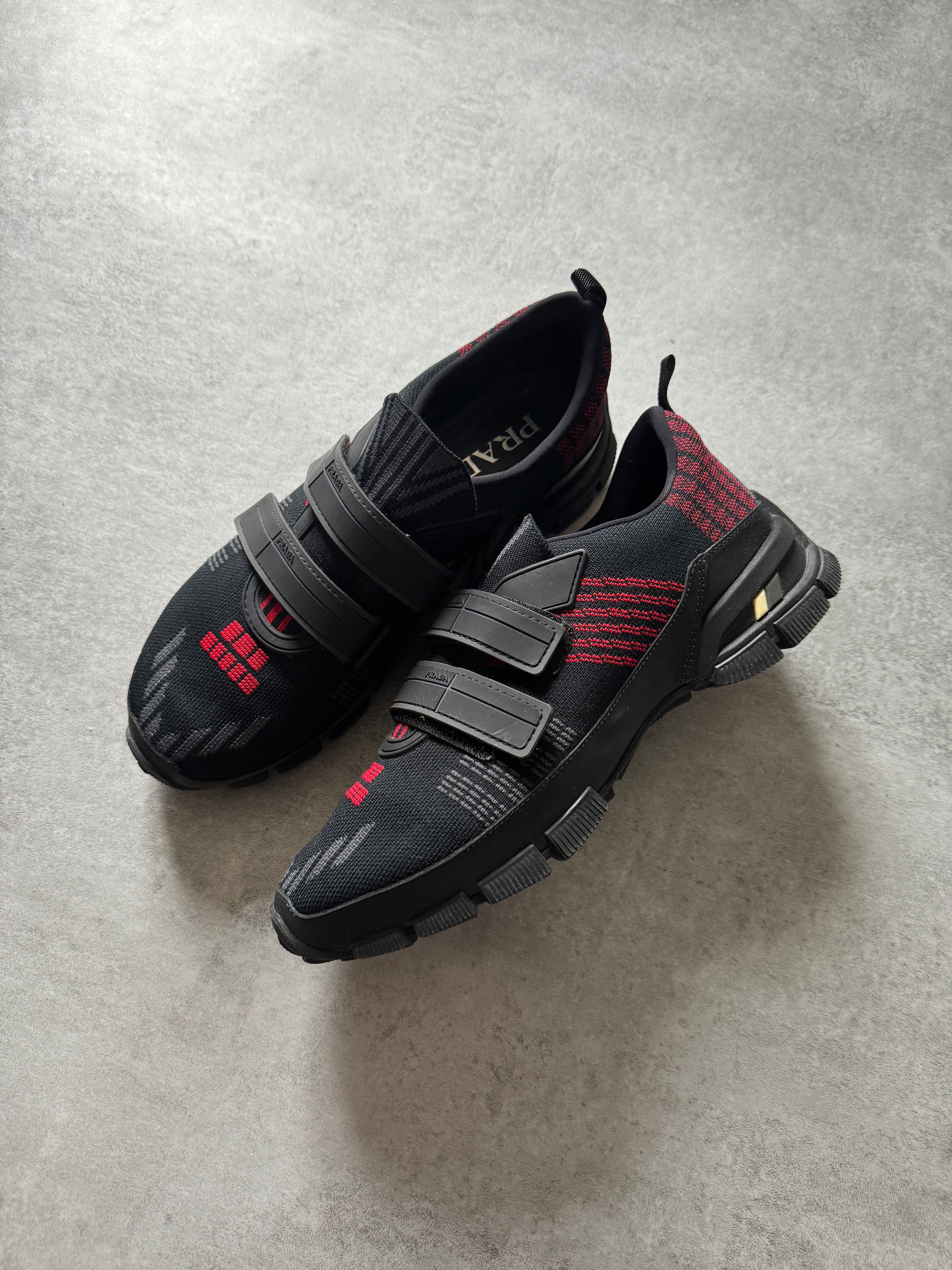 Prada Cross Section Strap Black Low Sneaker (40) - 3