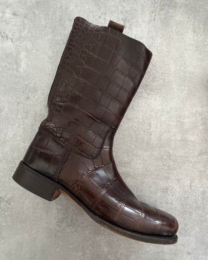 Prada Genuine Crocodile Leather Boots  (43) - 6