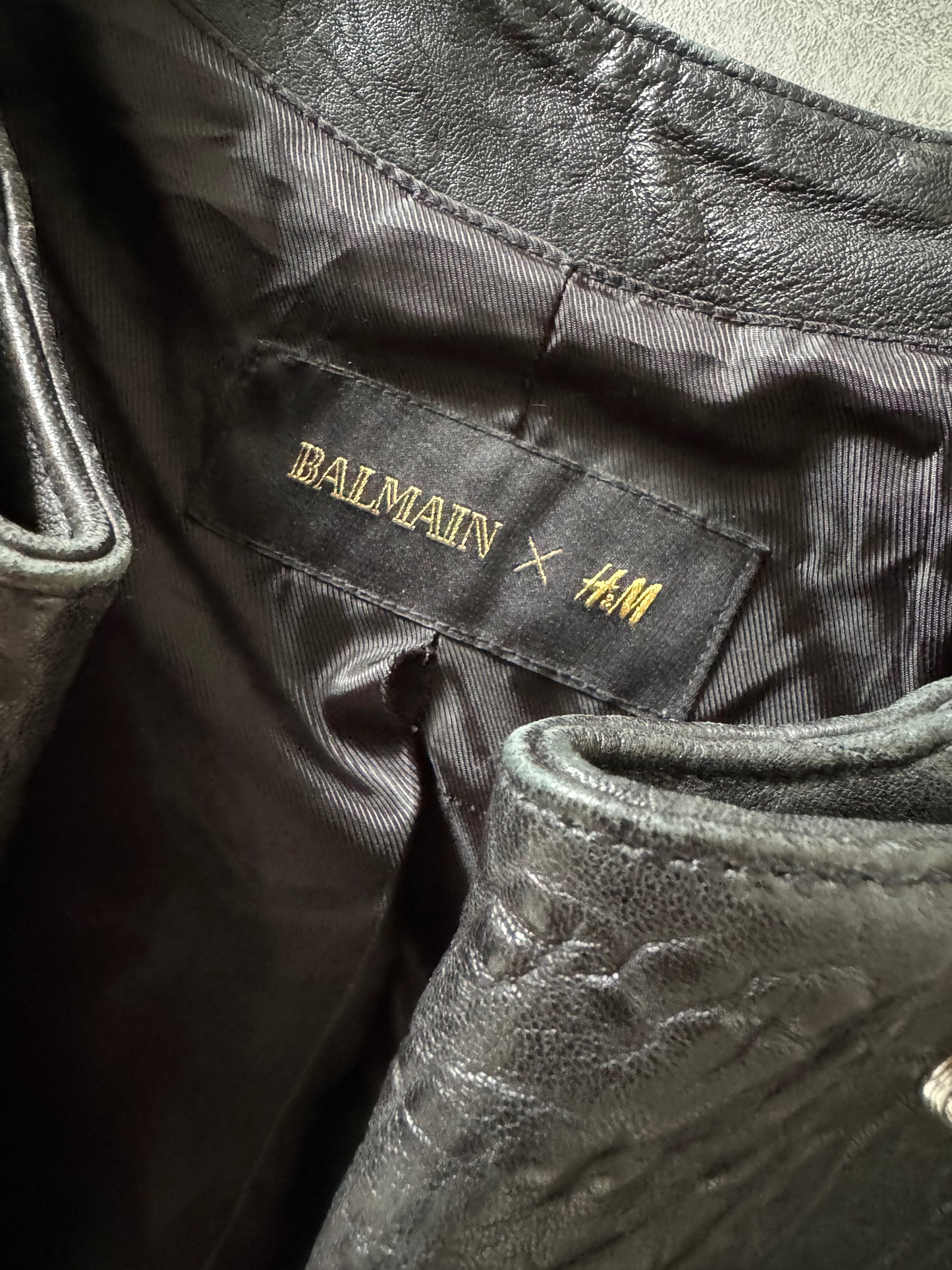 AW2015 Balmain x H&M Pure Biker Leather Jacket (M) - 10