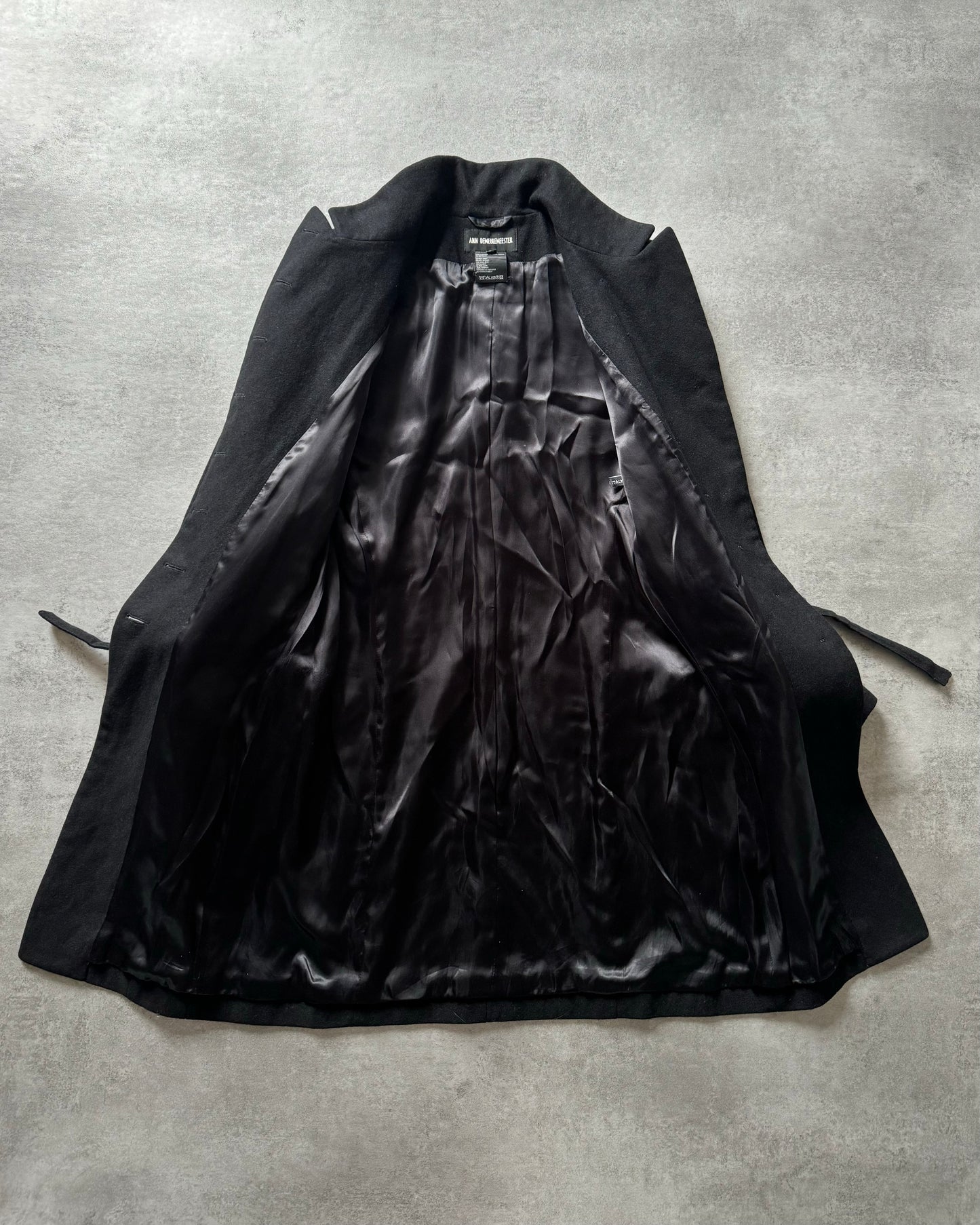 AW2009 Ann Demeulemeester Black Asymmetrical Wool Jacket  (XS) - 4