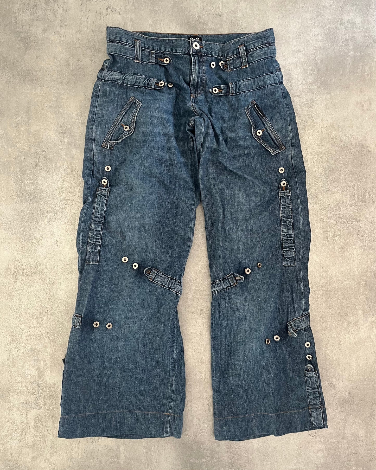 2000s Dolce & Gabbana Flared Denim Pants  (S) - 1