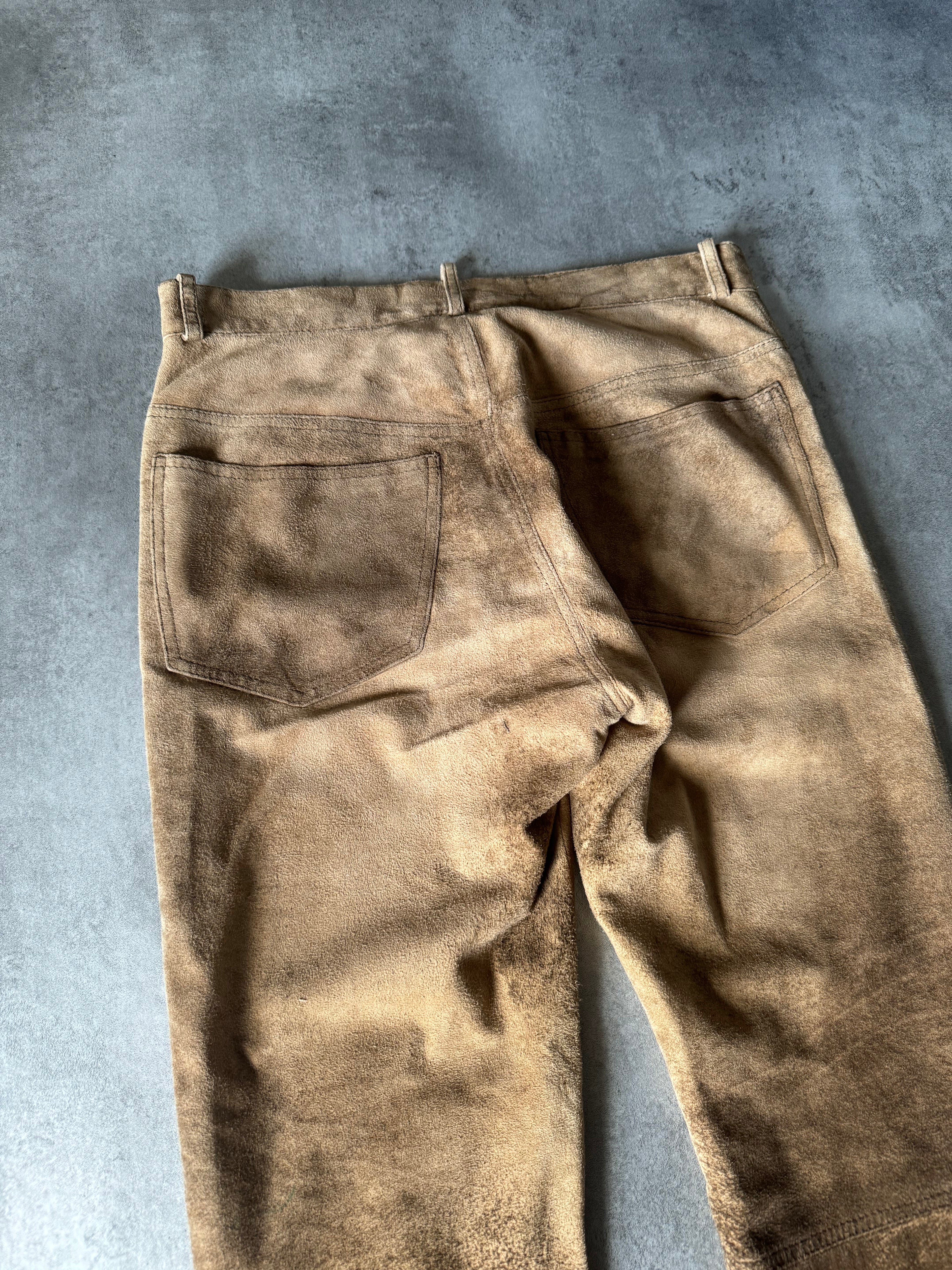 1990s Dolce & Gabbana Suede Biker Pants (M) - 5
