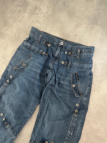 2000s Dolce & Gabbana Flared Denim Pants  (S) - 3