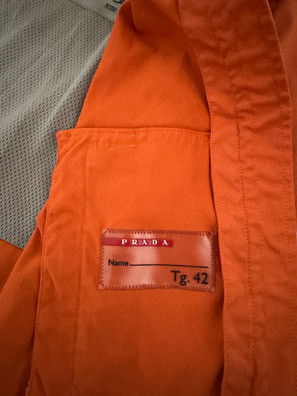 2000s Prada Orange Nylon Jacket (XS) - 6