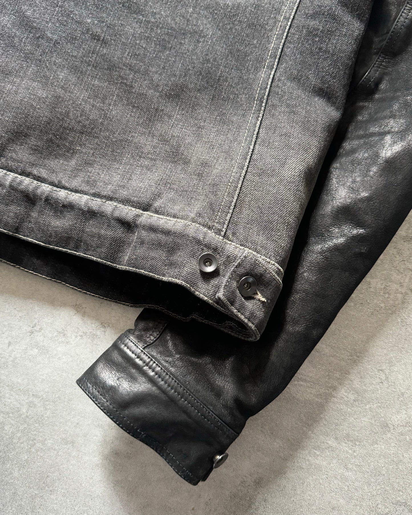 AW2014 Rick Owens Slave Hybrid Leather Jacket (S) - 9