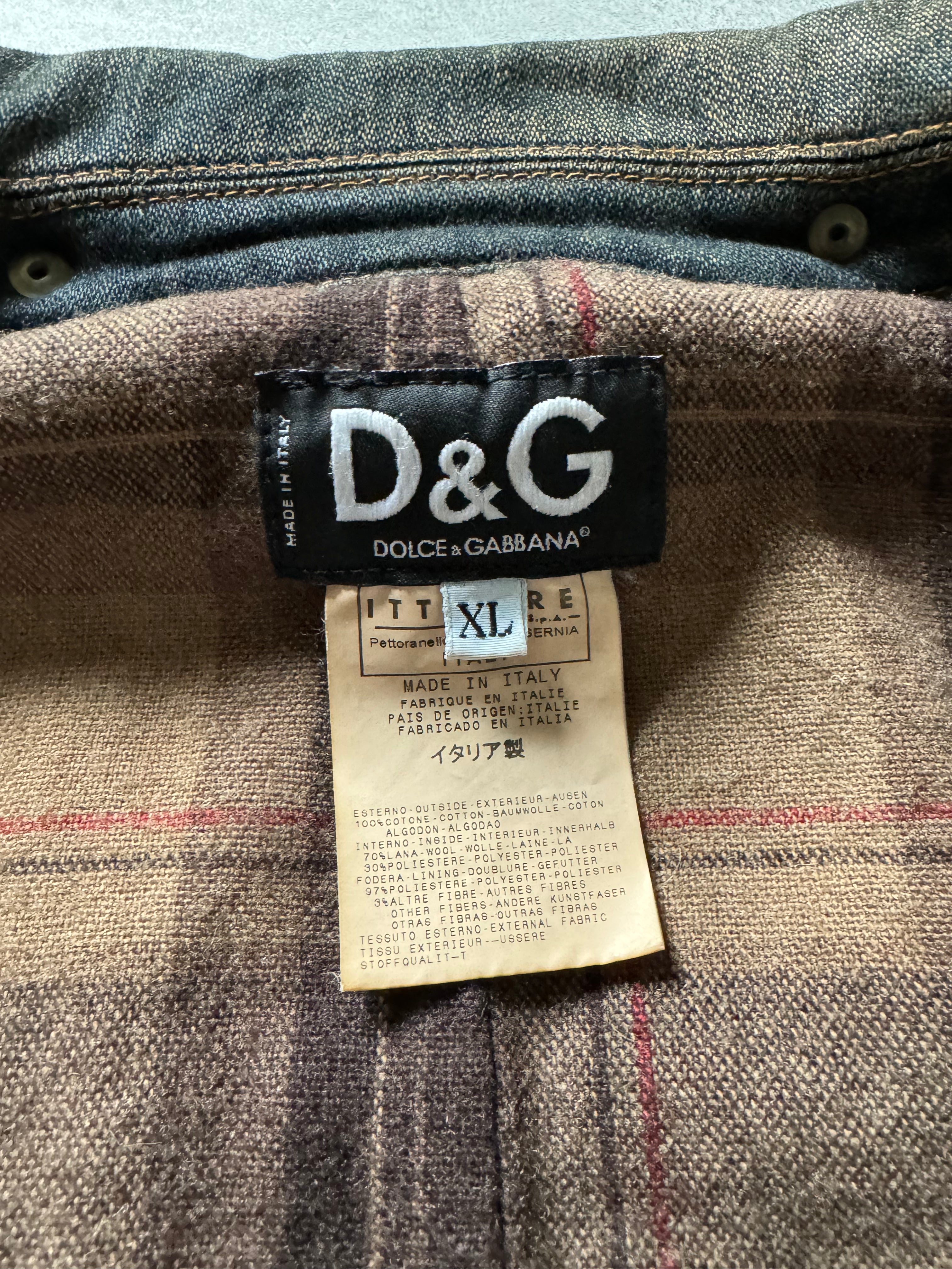 AW2003 Dolce & Gabbana Double Waisted multi Pockets Denim Jacket (L) - 8