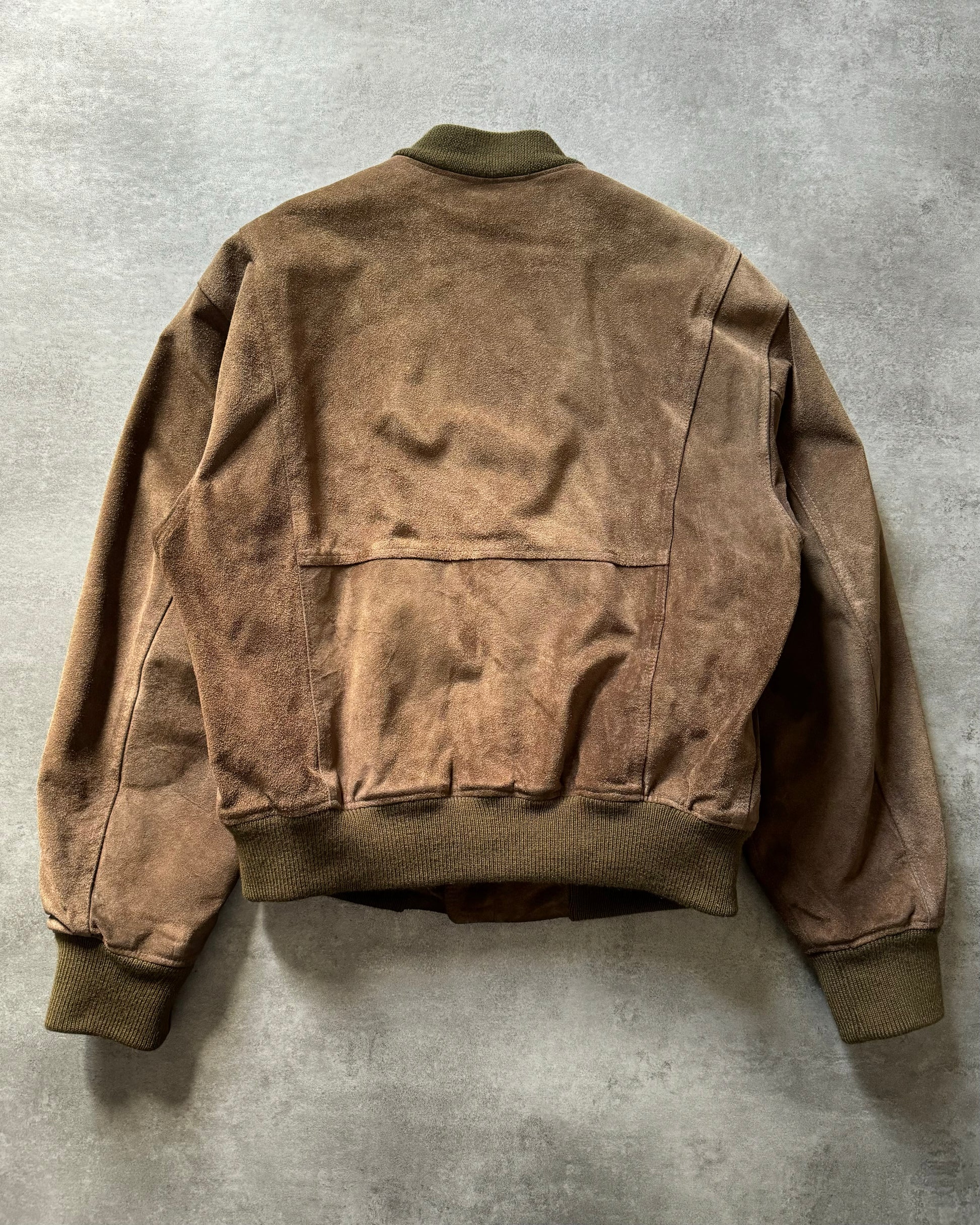 1980s Emporio Armani Genuine Leather Tunisia Bomber Jacket  (L) - 4