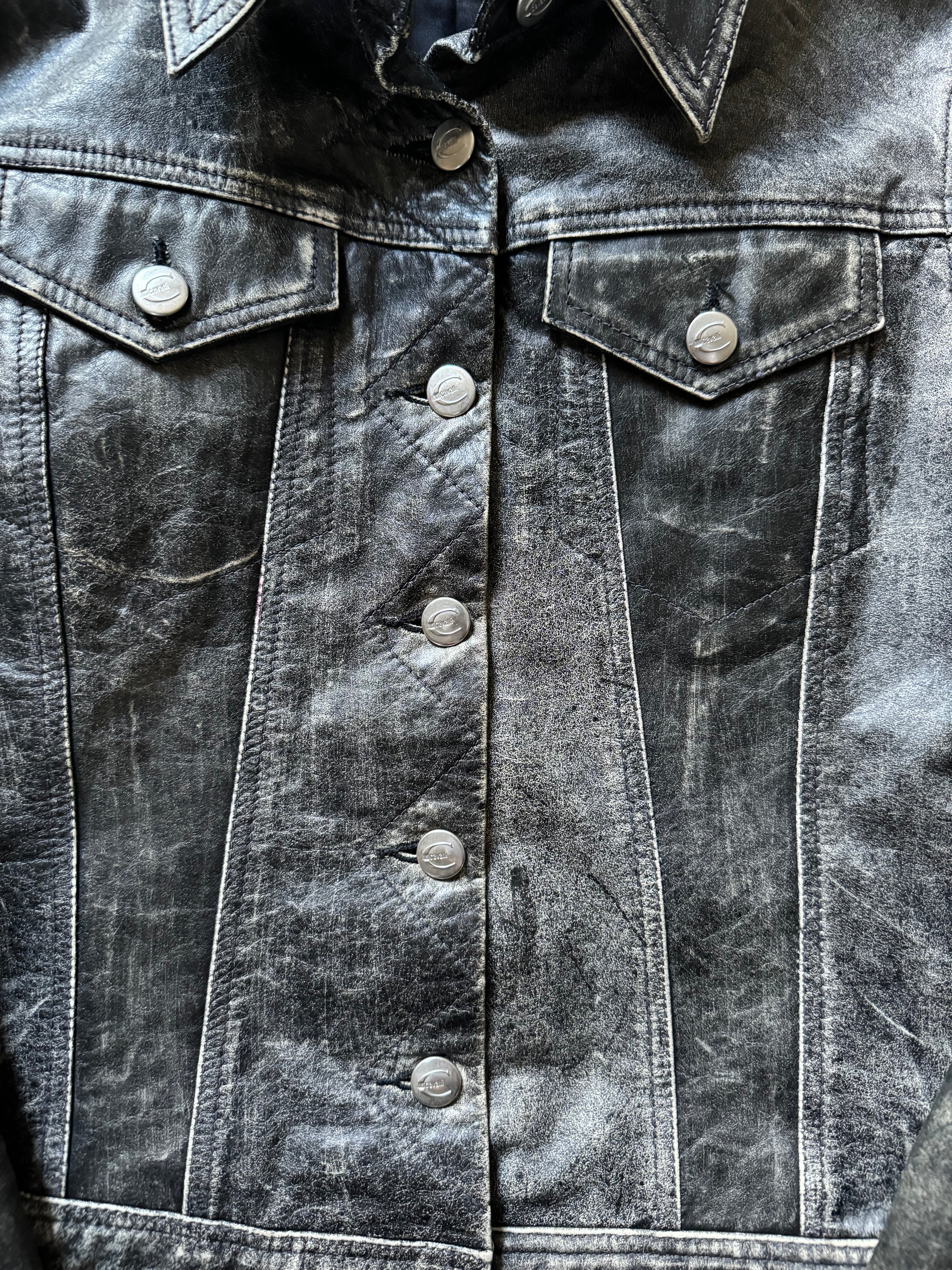2000s Cavalli Brut Raw Leather Jacket (S) - 7