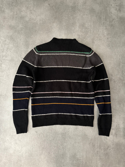 AW2013 Raf Simons Striped Mohair-Blend Sweater (M) - 4
