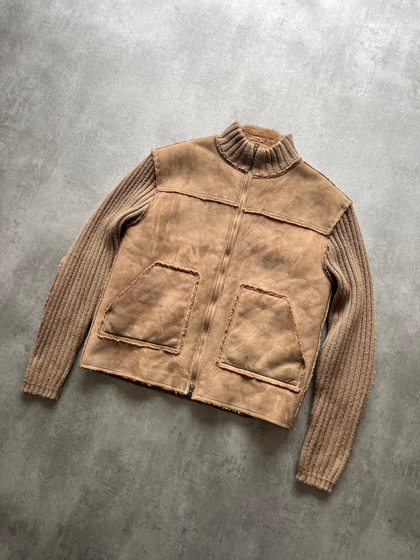 2000s Prada Versatile Camel Cozy Zip-Up (L) - 4