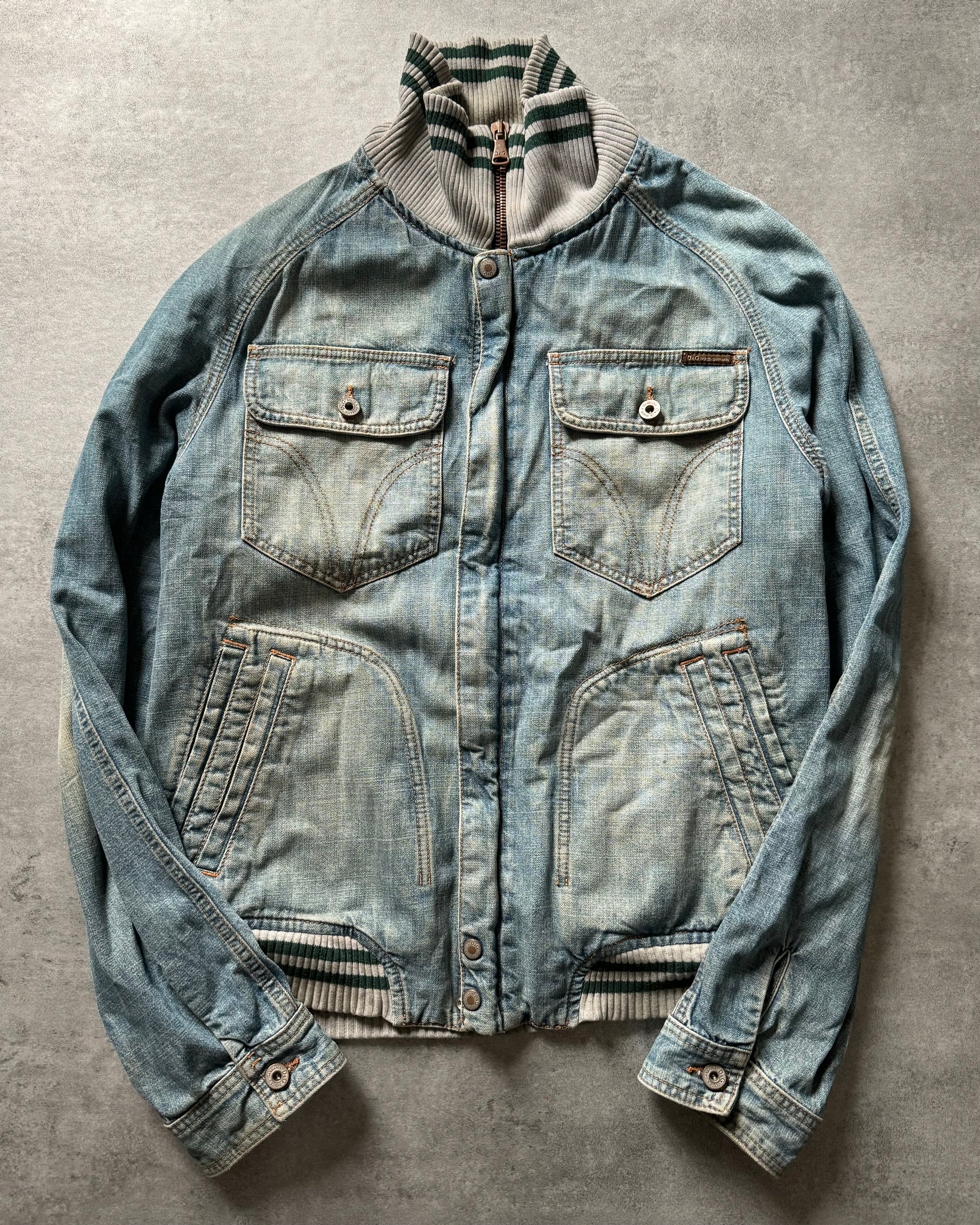 SS2005 Dolce & Gabbana Stonewash Logo Denim Jacket (L) - 5