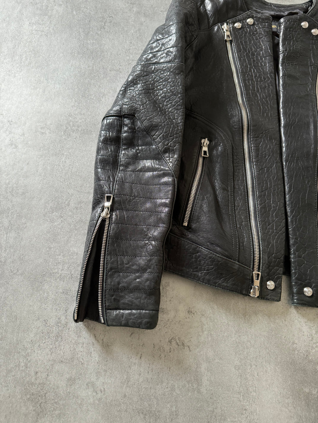 AW2015 Balmain x H&M Pure Biker Leather Jacket (M) - 8