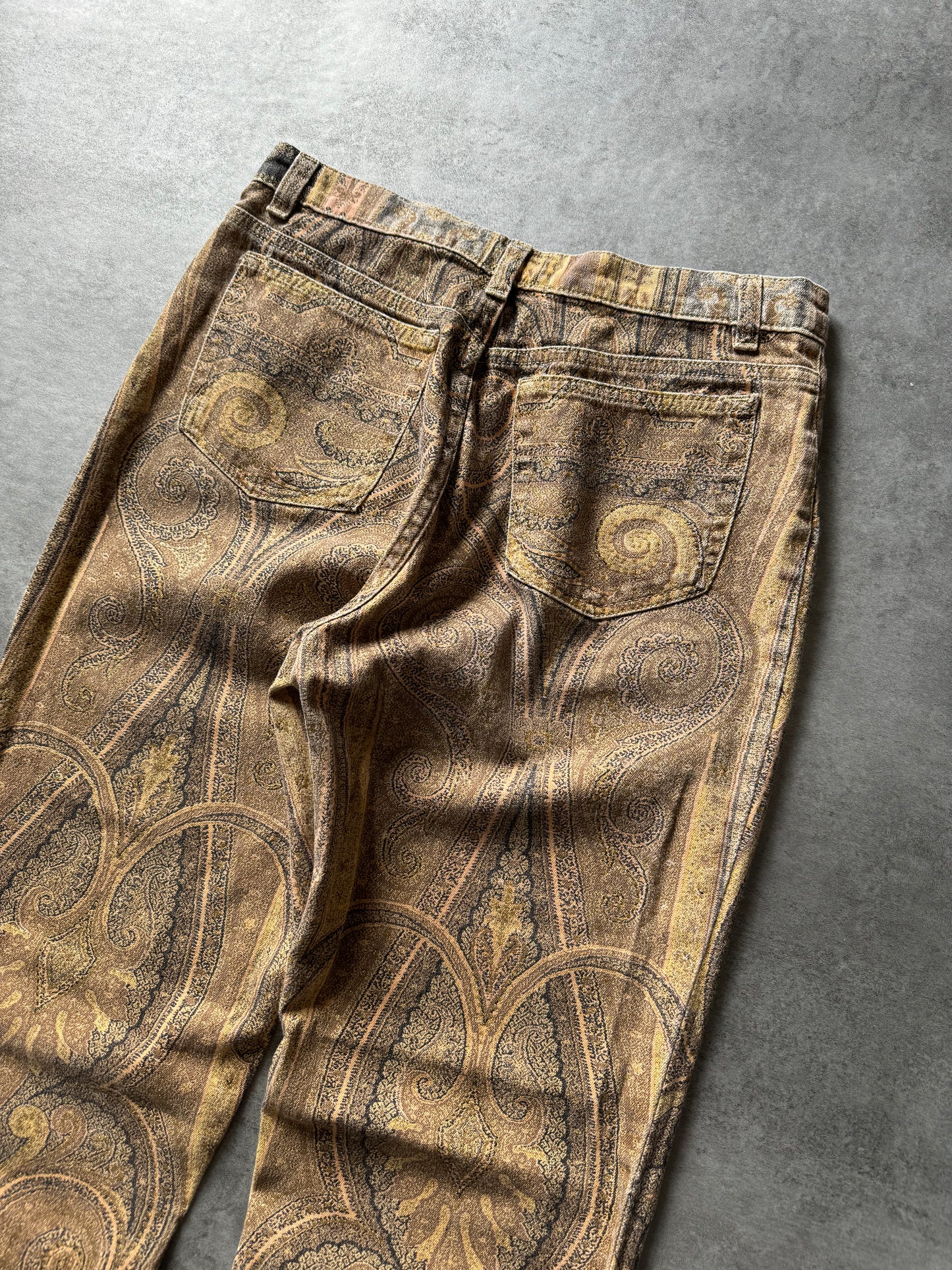 AW1998 Roberto Cavalli Royal Camel Arabic Mozaic Pants (S) - 4