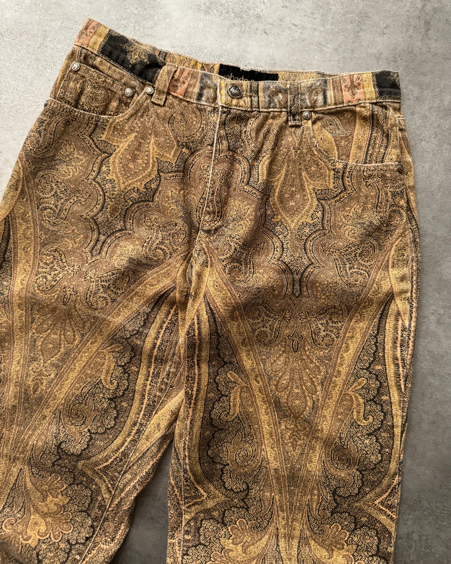 AW1998 Roberto Cavalli Royal Camel Arabic Mozaic Pants (S) - 8