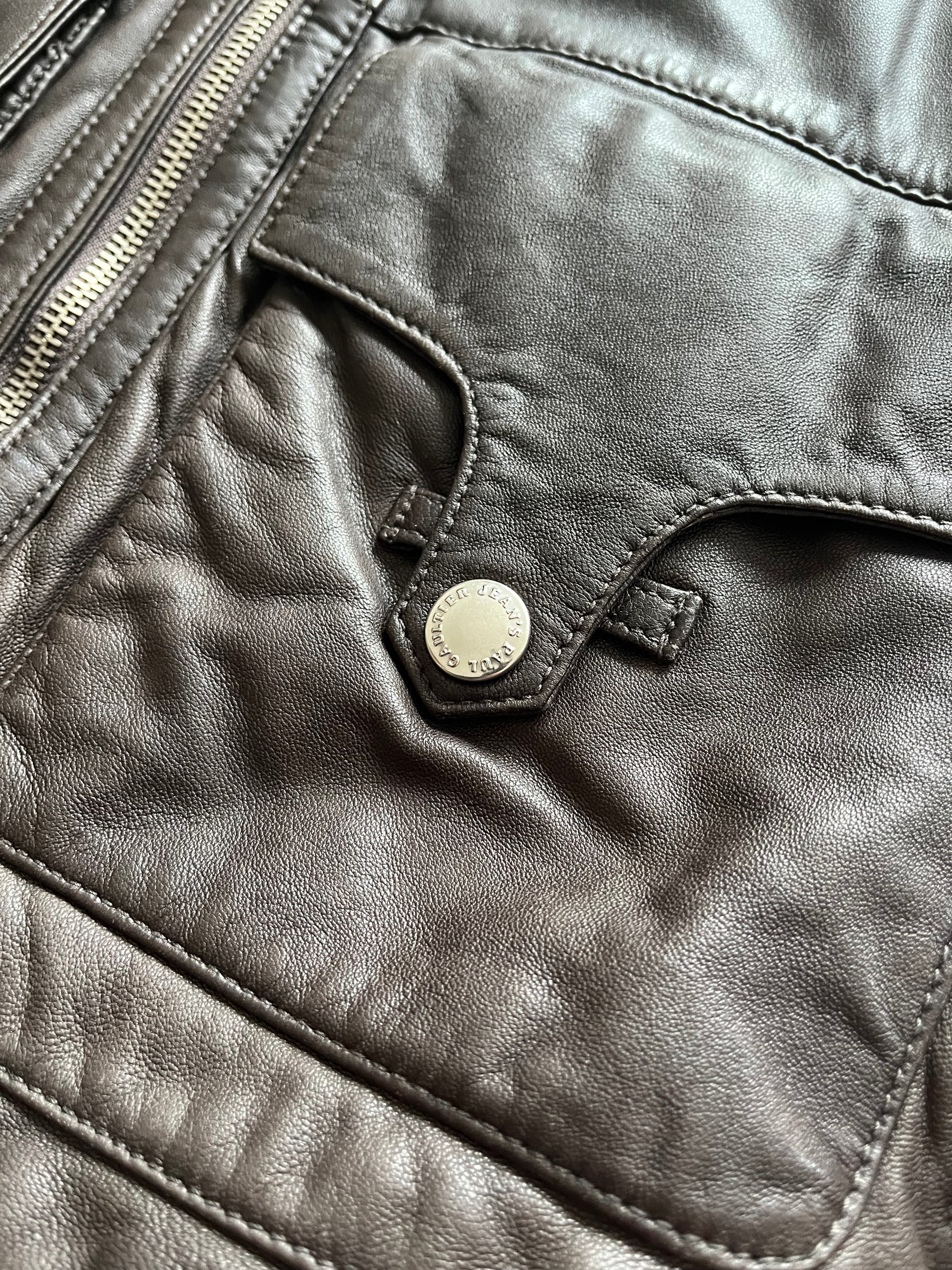 2000s' Jean Paul Gaultier Brown Civil Leather Jacket (M) (M) - 8
