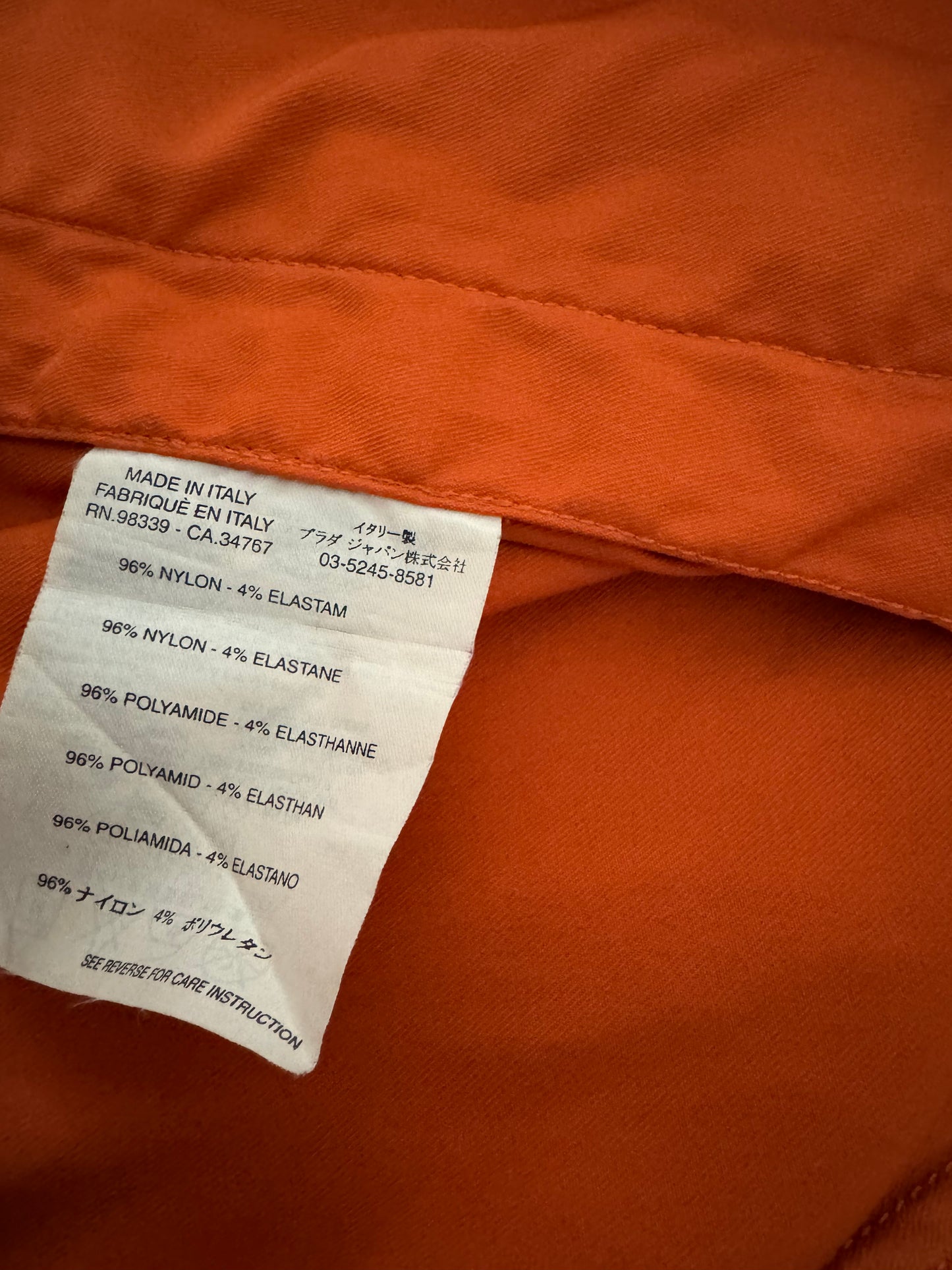 2000s Prada Orange Nylon Jacket (XS) - 5