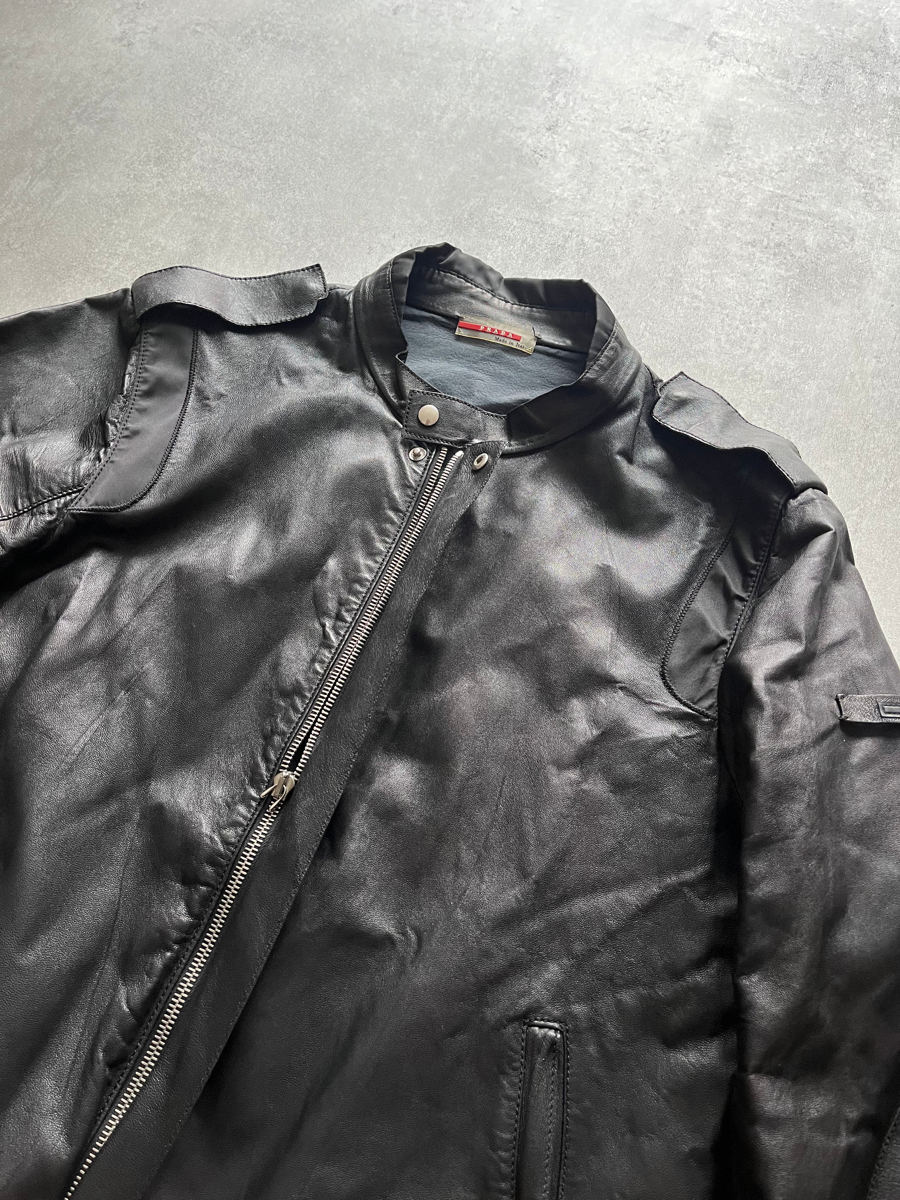1990s Prada Black Archive Leather Jacket – Dolce Vita Hub 1990s Prada Black Archive Leather Jacket – Dolce Vita Hub