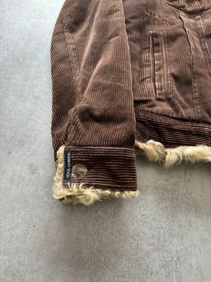 1990s Dolce & Gabbana Brown Scares Cozy Rug Jacket (M) - 7