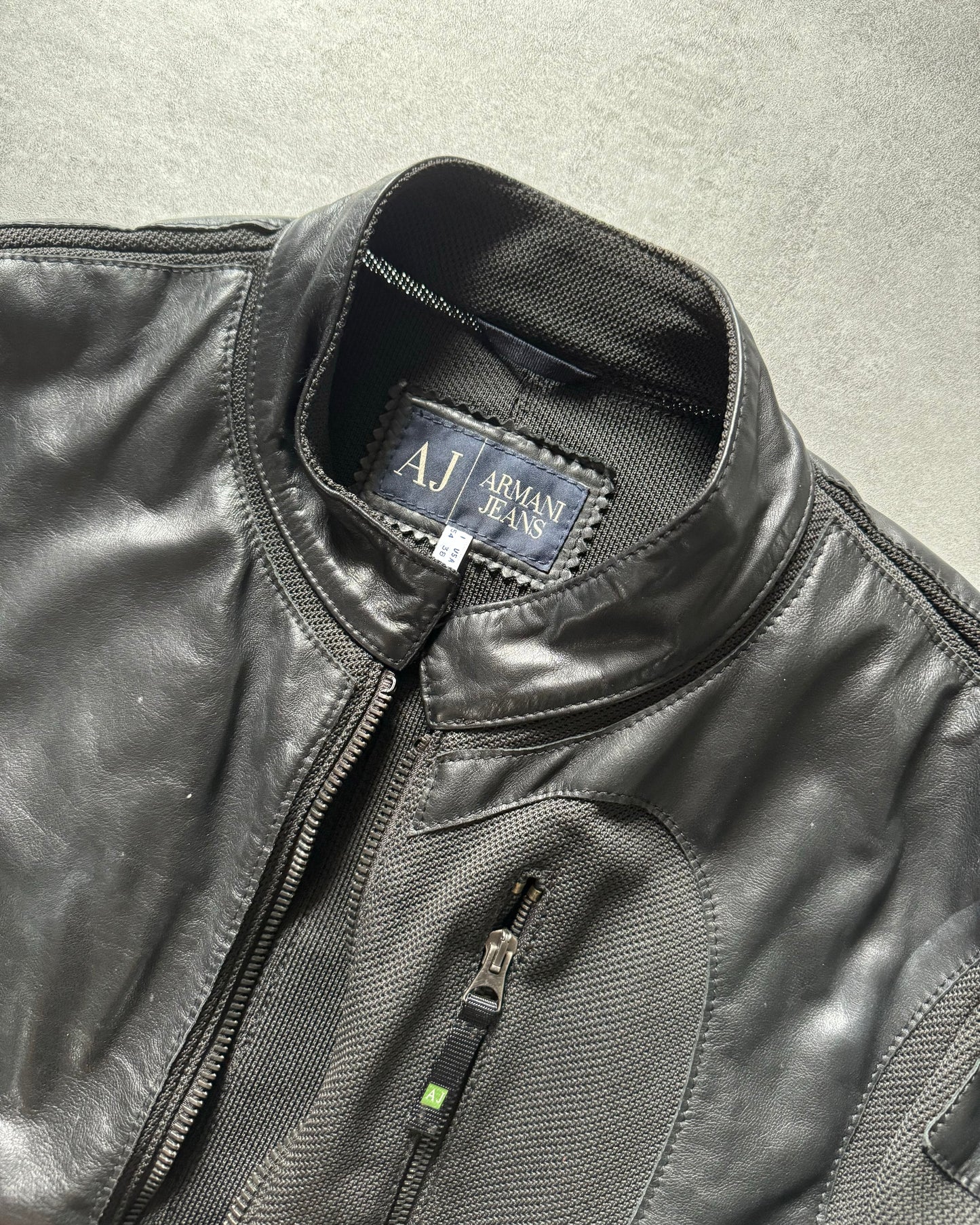 2000s Armani Wings Paradise Hybride Leather Jacket  (L) - 8