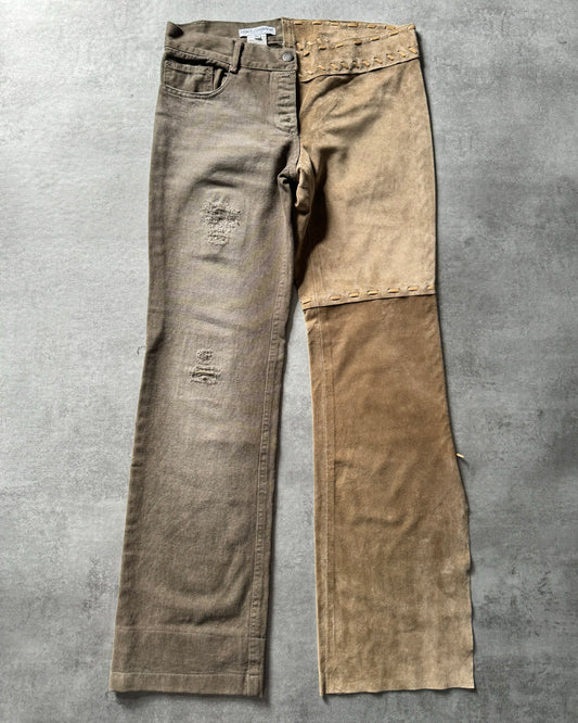 1990s Dolce & Gabbana Hybride Leather Denim Pants  (M) - 1
