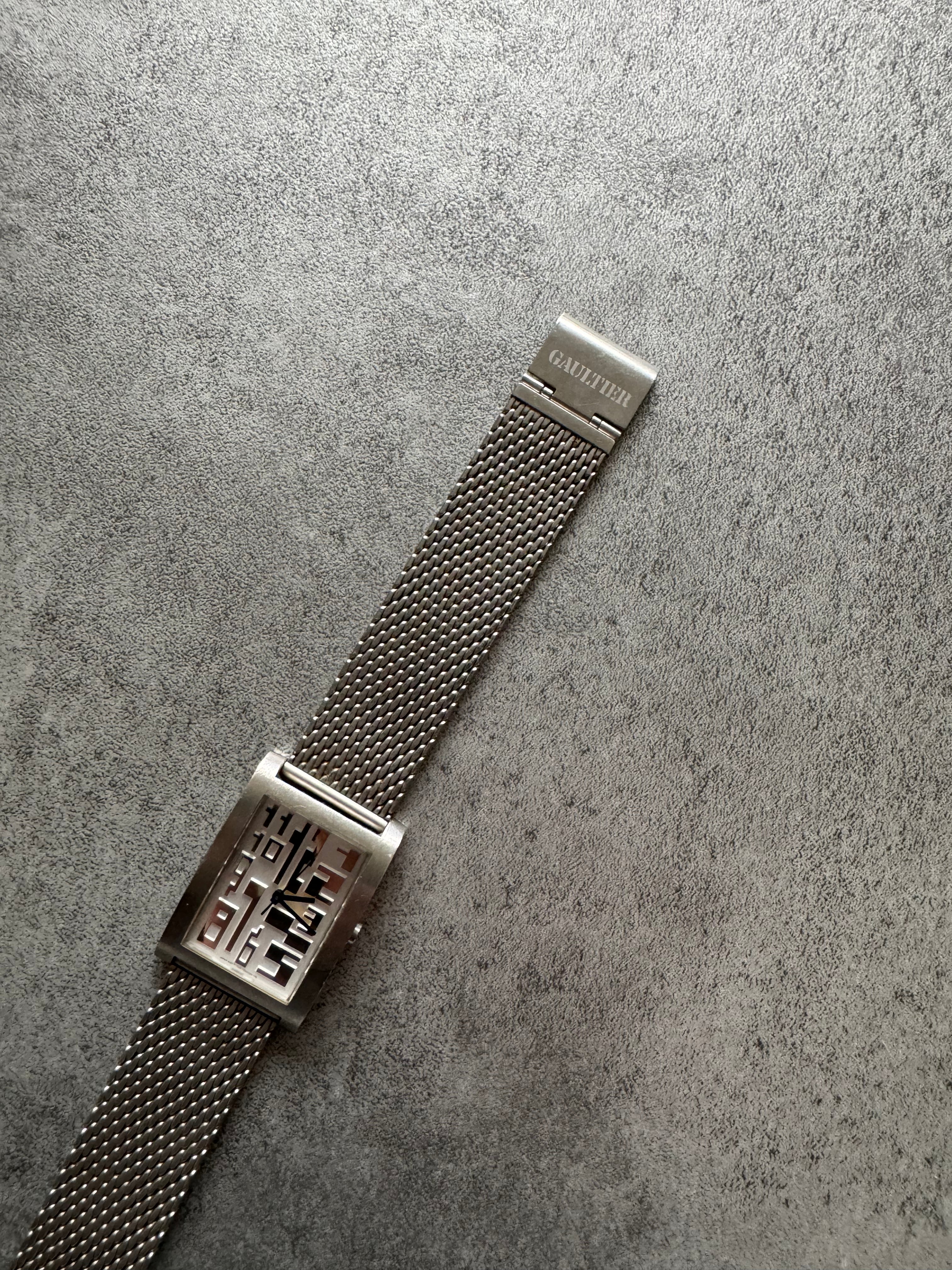 2000s Jean Paul Gaultier Numerology Silver Tank Watch (OS) - 4