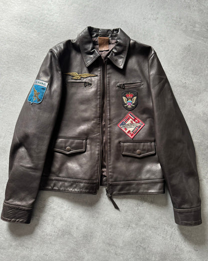 1990s Dolce & Gabbana Aviator Leather Jacket (S) - 3