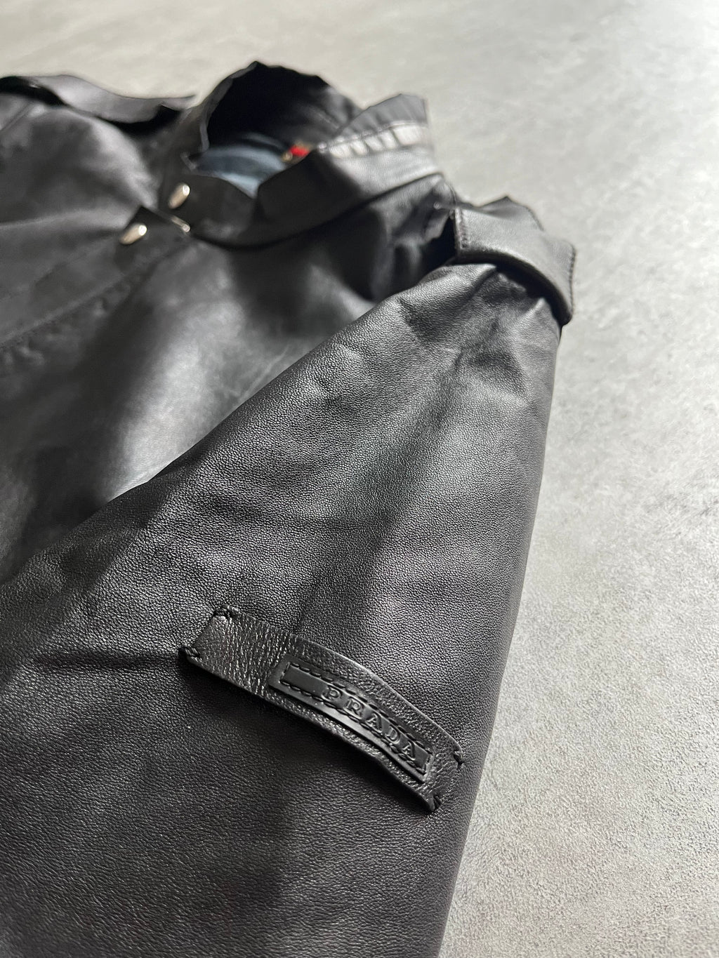 プラダ PRADA レザージャケット プラダアーカイブ 90s 1990年代 プラダ ブラック アーカイブ レザー ジャケット (S/M