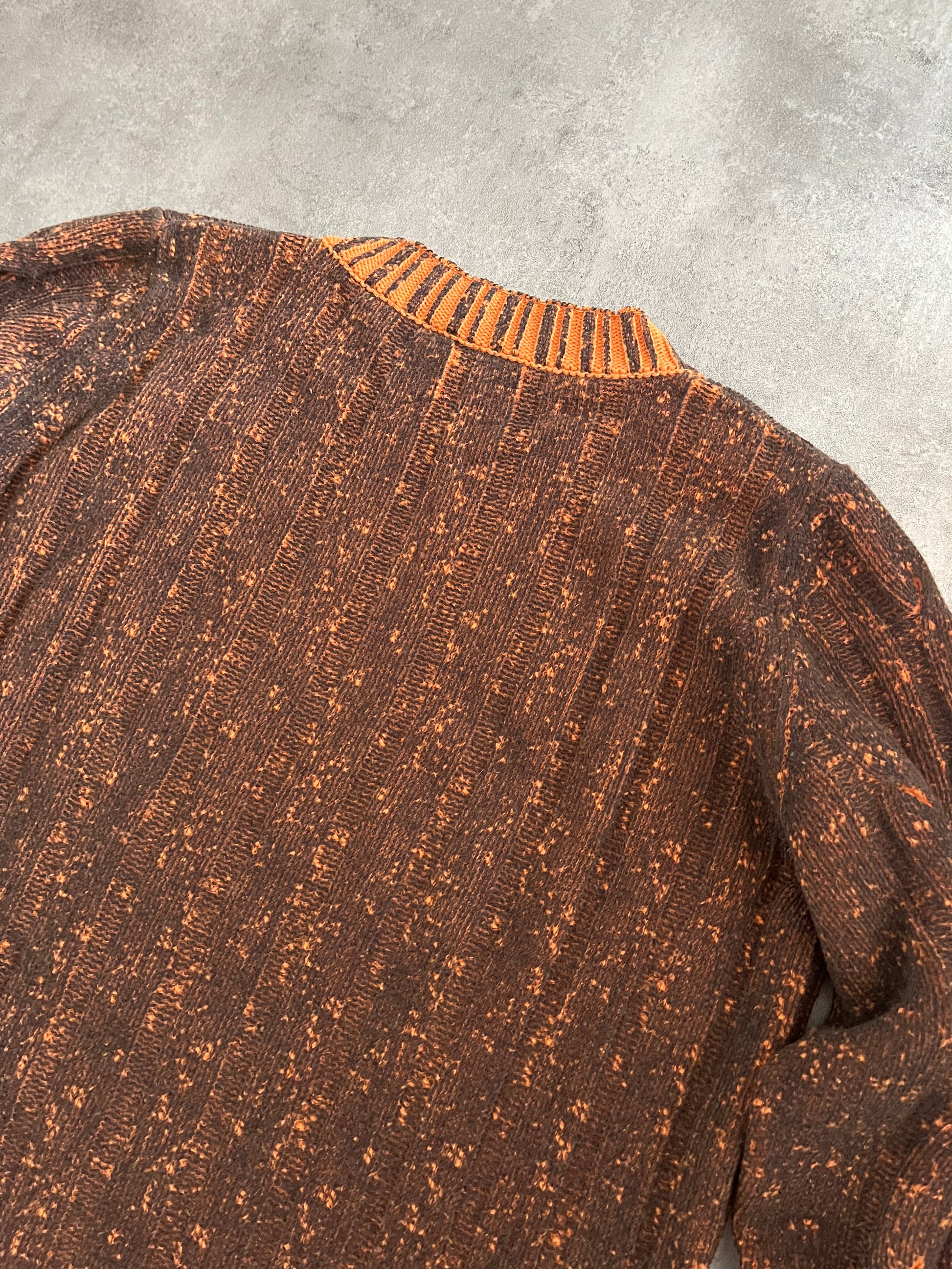 2000s Versace Orange Block Sweater (M) - 4