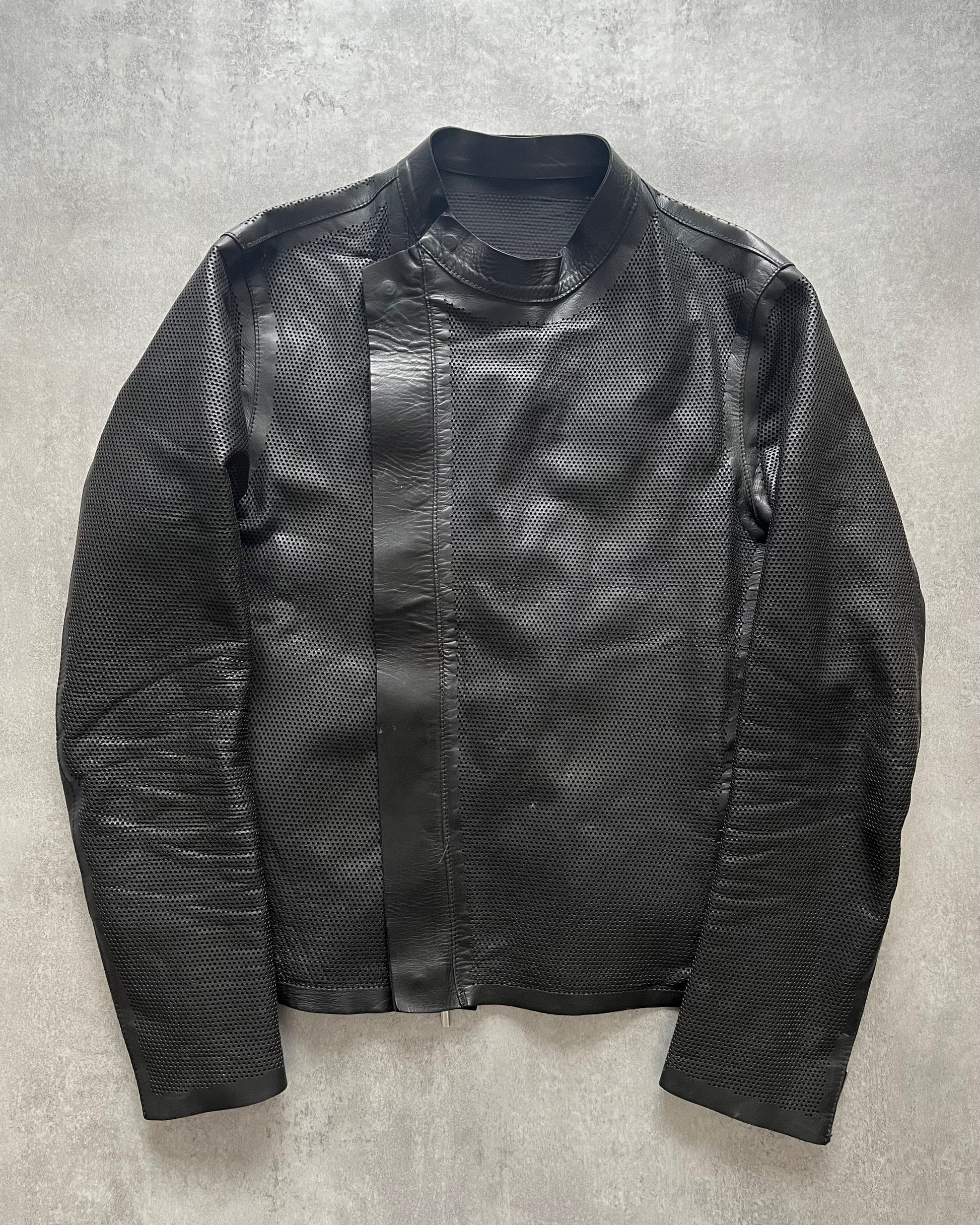 AW2011 Emporio Armani Biker Asymmetrical Leather Jacket (L) - 1