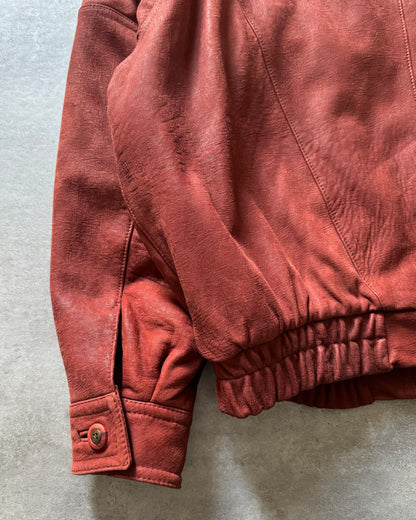 1980s Loewe x Christ Artisanal Unique Leather Bomber Jacket  (L) - 4