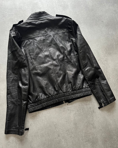 1990s Prada Black Archive Leather Jacket (S/M) (M) - 3