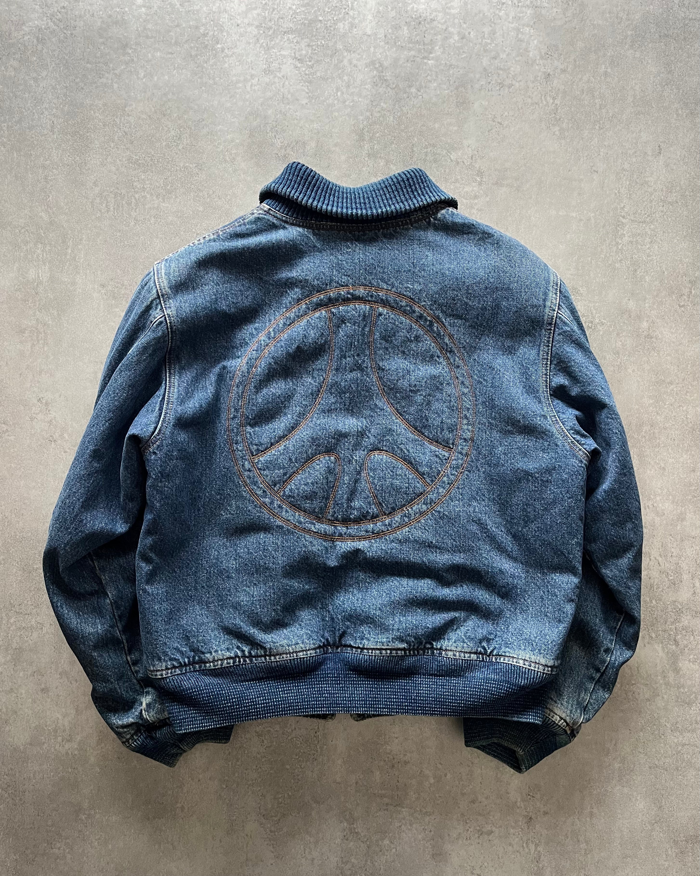 1990s Moschino Aero Relaxed Denim Bomber Jacket (M) - 2