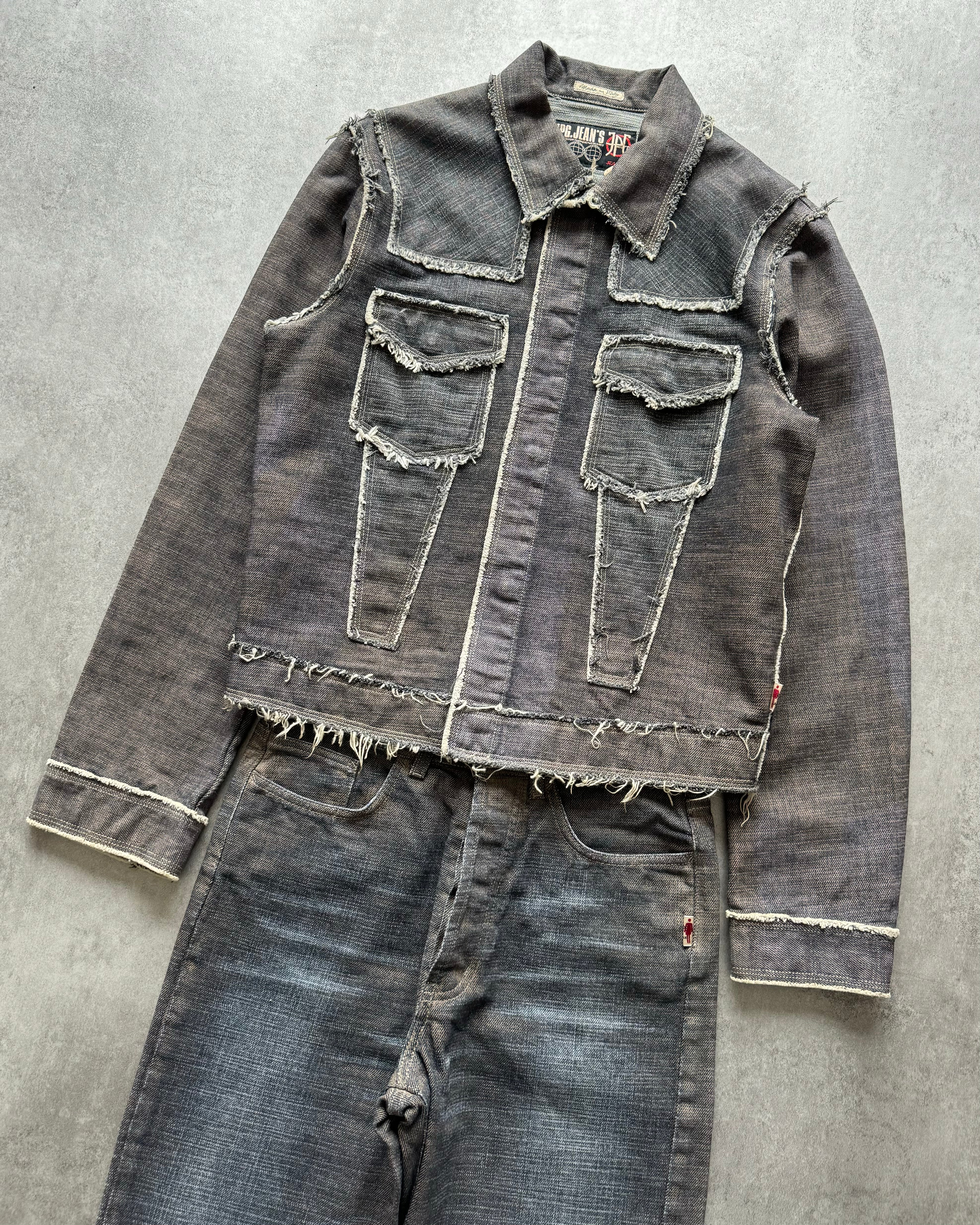 2000s Jean Paul Gaultier Raw Reversed Denim Set (S) - 2