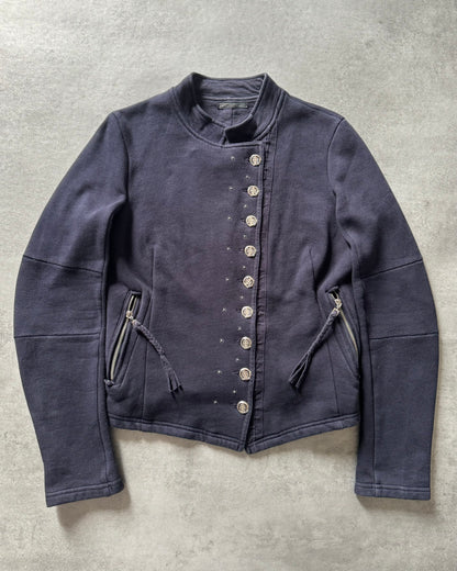 1990s Marithé François Girbaud Asymmetrical Excellence Navy Cardigan  (S) - 1