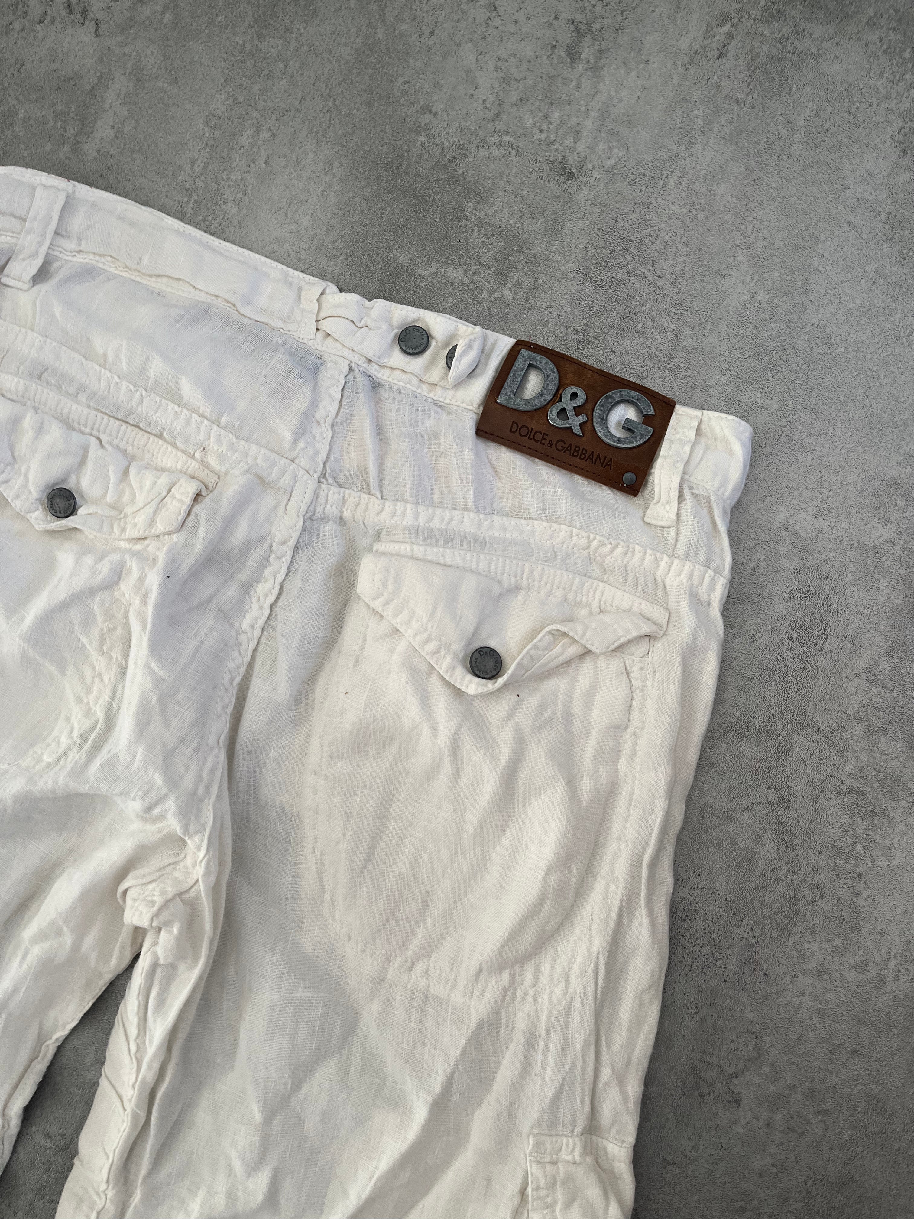 SS2004 Dolce & Gabbana Soft White Cargo Pants  (S) - 3