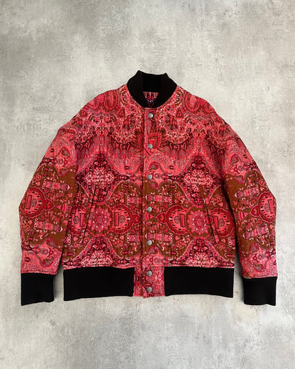 AW2019 Yohji Yamamoto Silk Red Bomber Jacket (XS/S) (XS) - 1