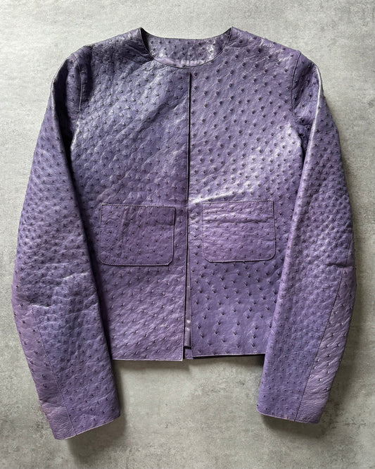 SS2000 Prada Purple Ostrich Leather Jacket (S) - 1