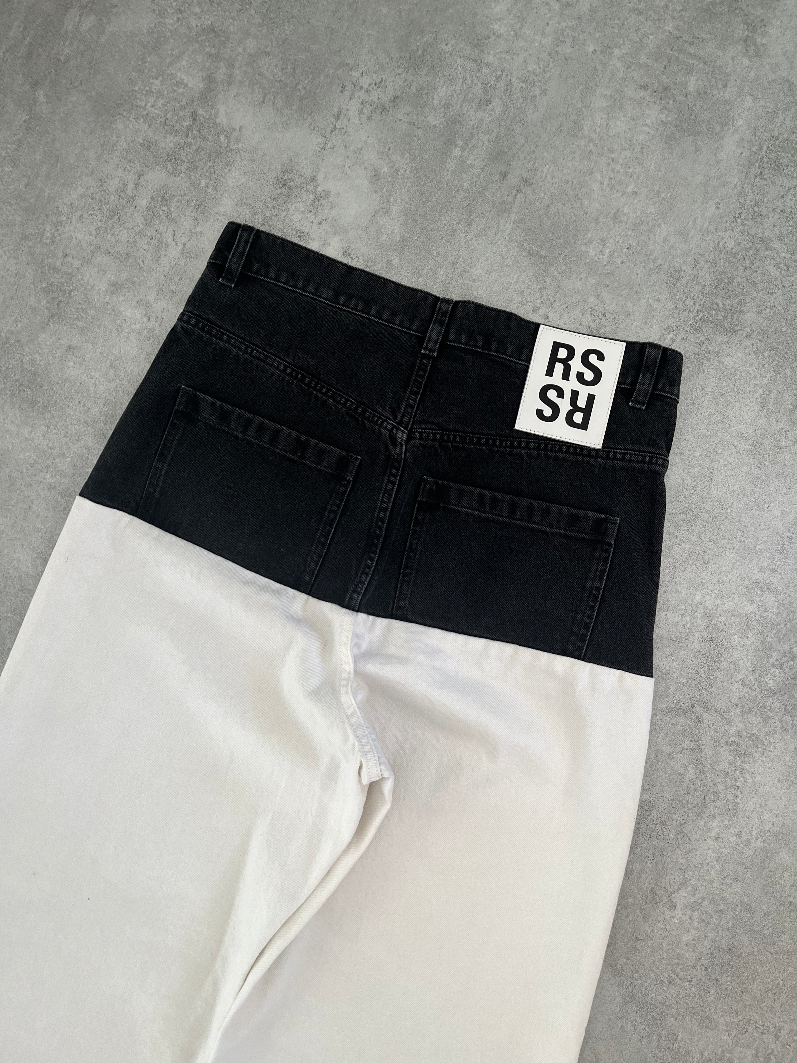Raf Simons Two Tones Black & White Relaxed Pants (L) - 3