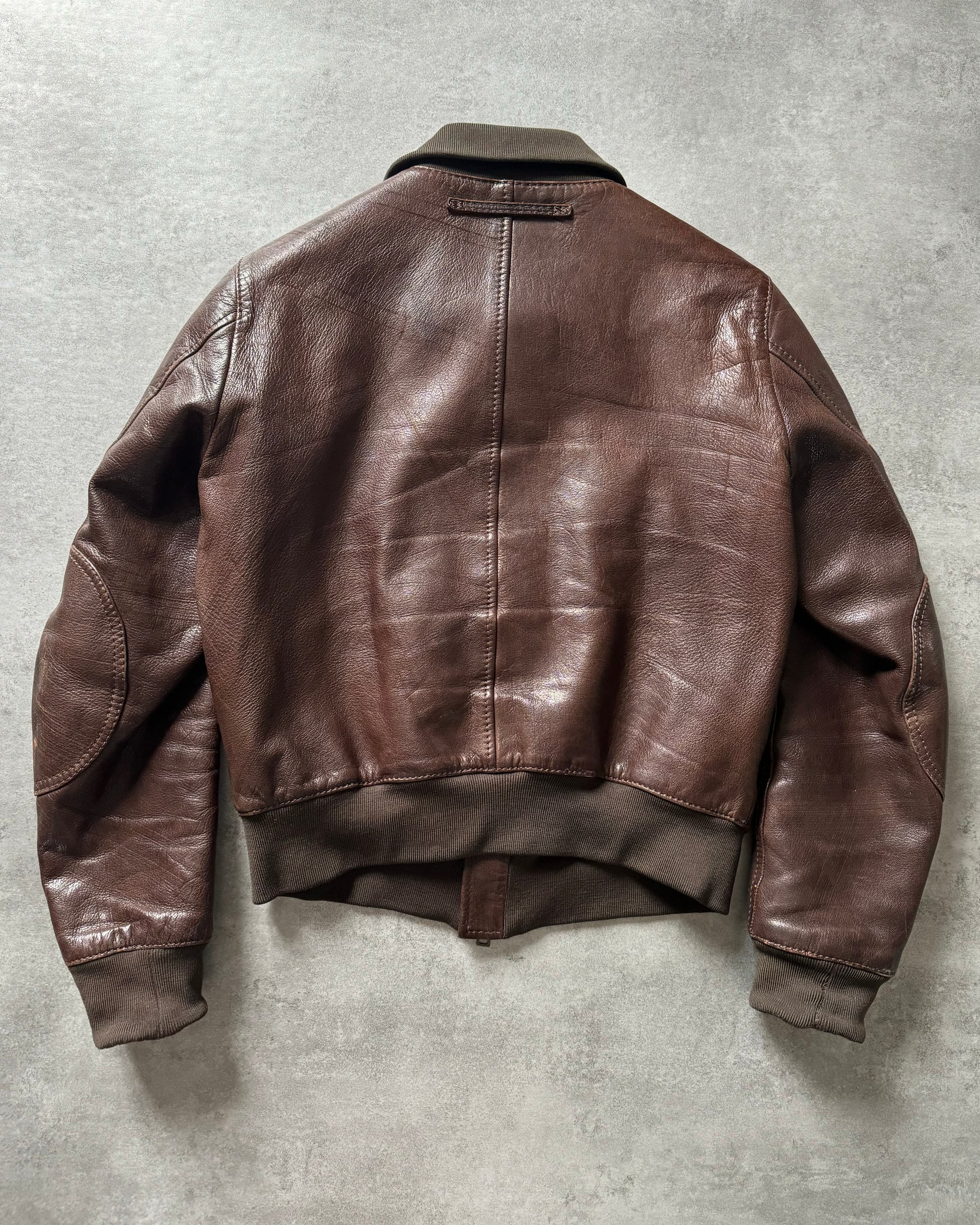 2000s Prada Signature Elbow Paded Leather Jacket (M) - 2