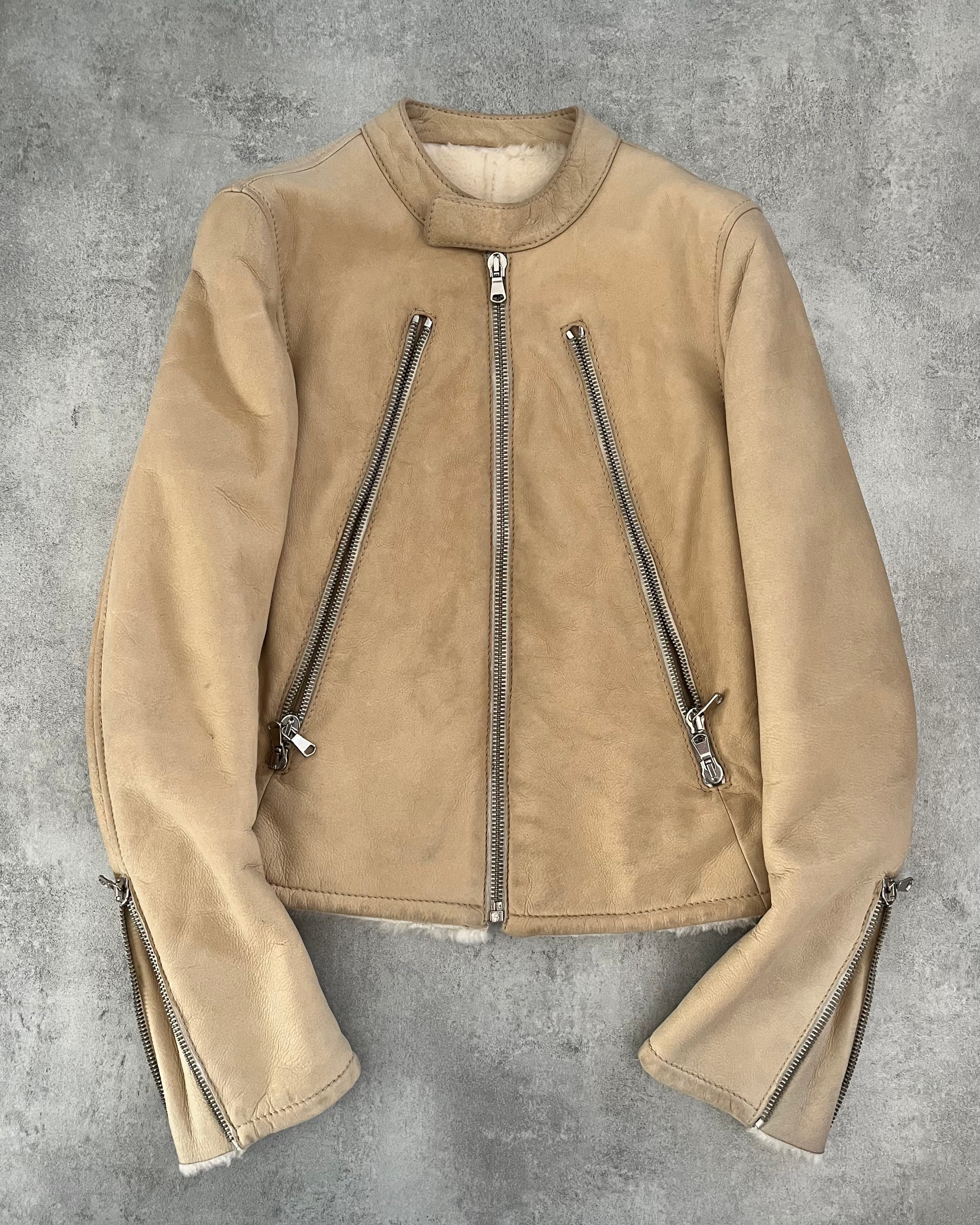 SS2004 Maison Martin Margiela 5 Zips Beige Jacket (XS) - 2