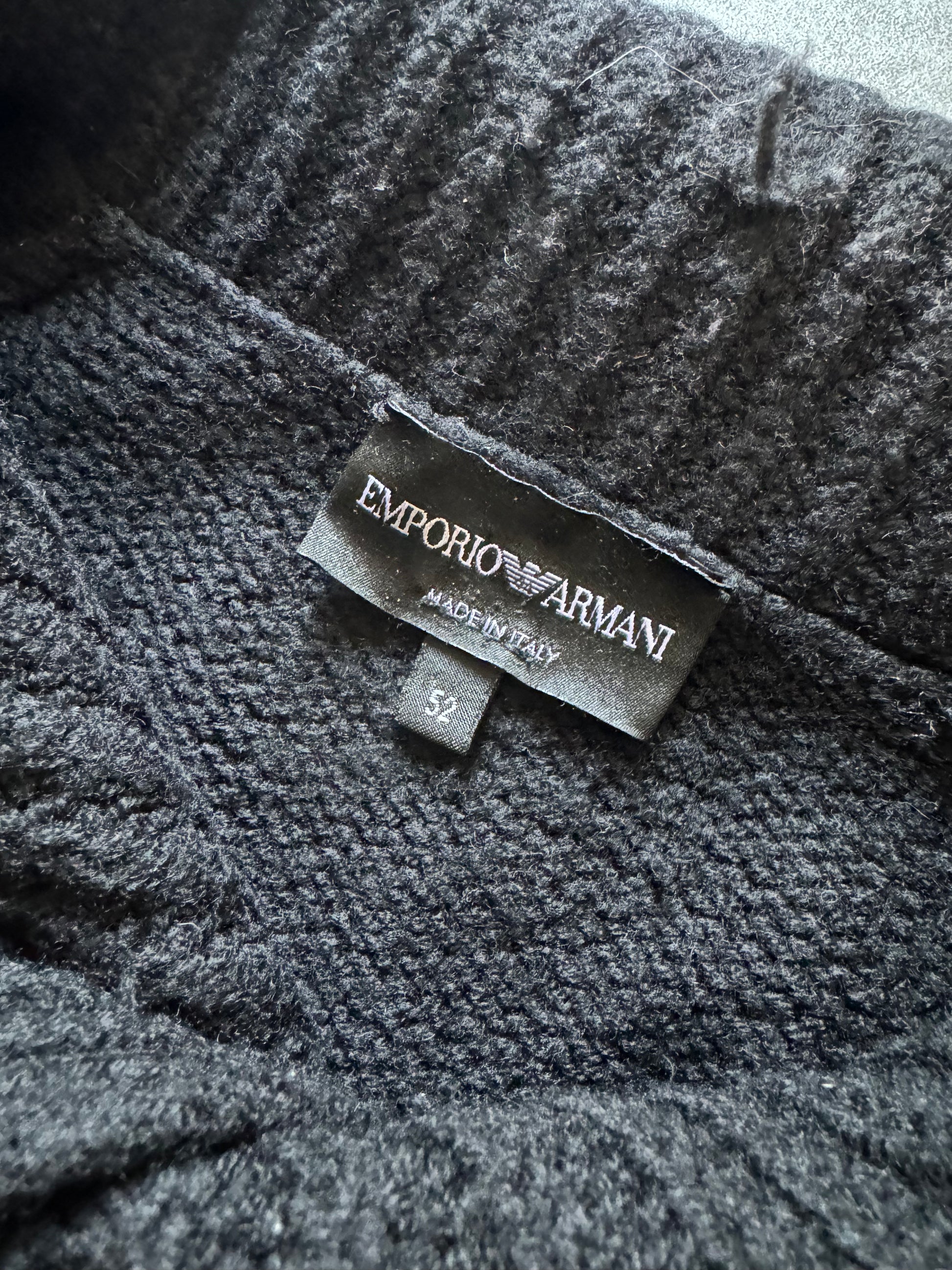 AW2011 Emporio Armani Asymmetrical Collar Wool Navy Sweater (M) - 6