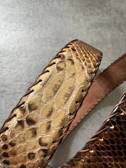 Marco Rettili Artisanal Milanese Sahar Python Leather Belt (OS) - 6