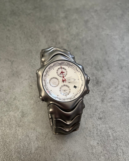 2006 Oakley GMT Silver Steel Watch (OS) - 2