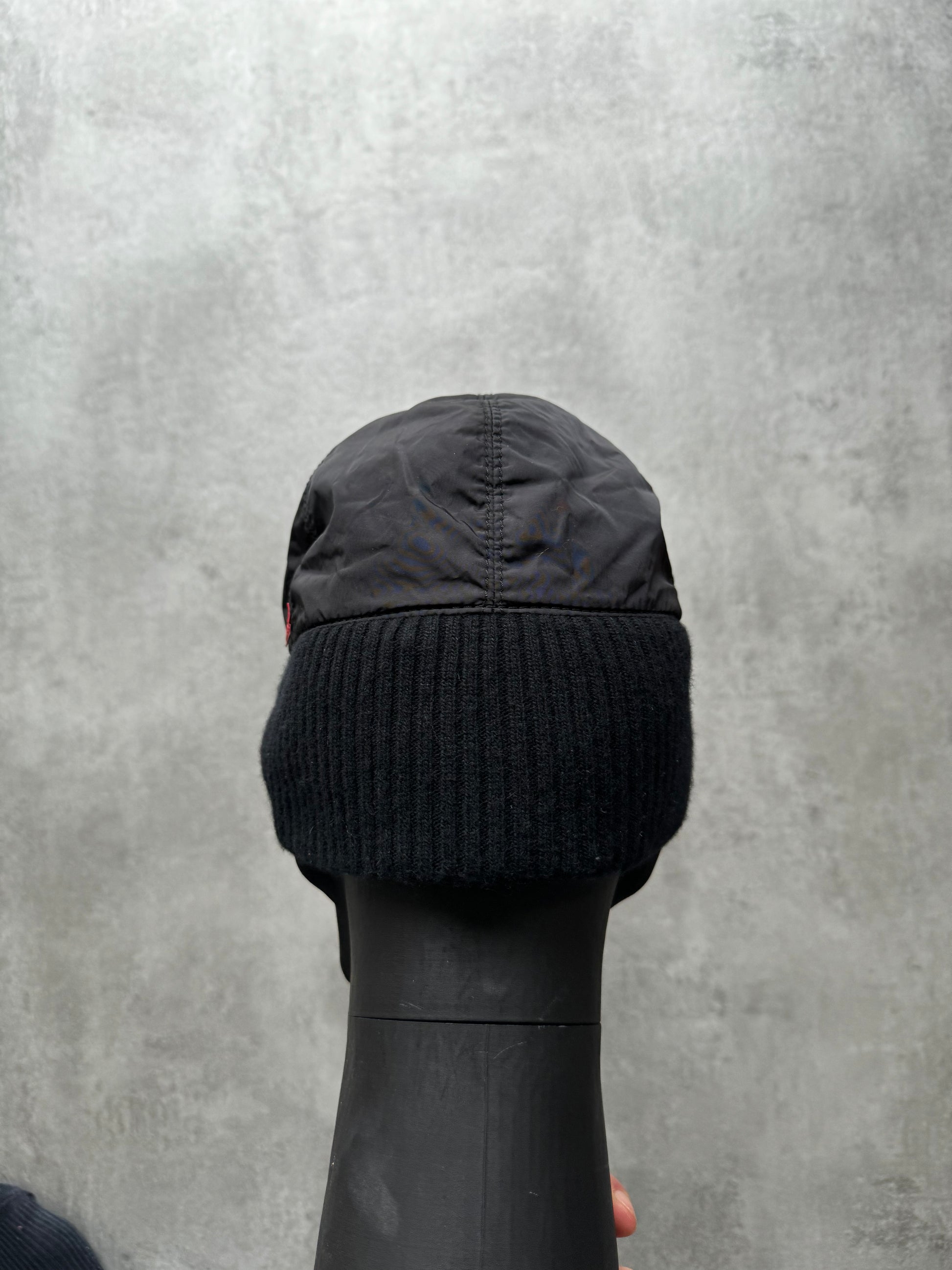 AW2001 Prada Black Wool Protect Nylon Cap  (OS) - 7