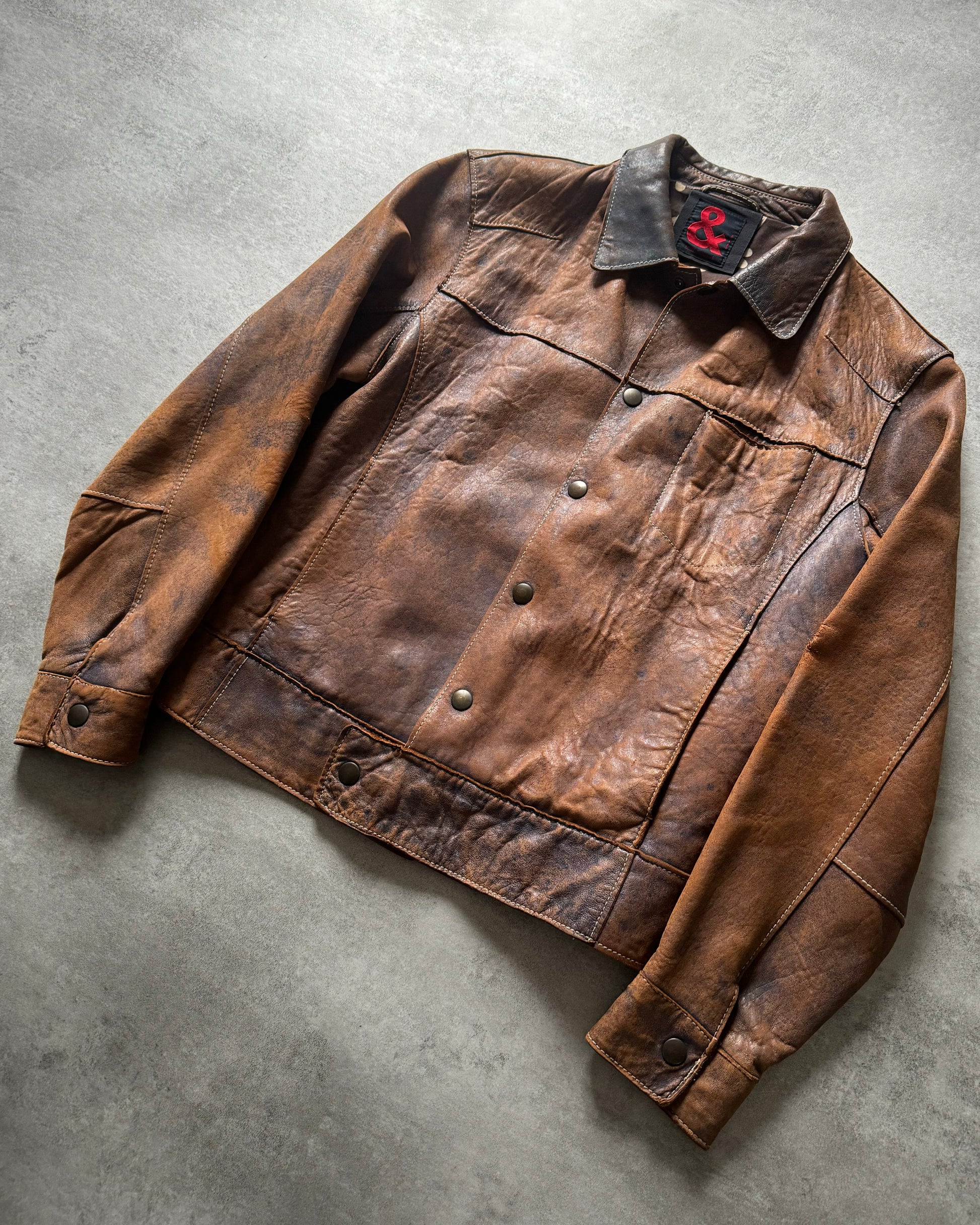 1990s Dolce & Gabbana Genuine Italian Faded Leather Jacket (M) - 5