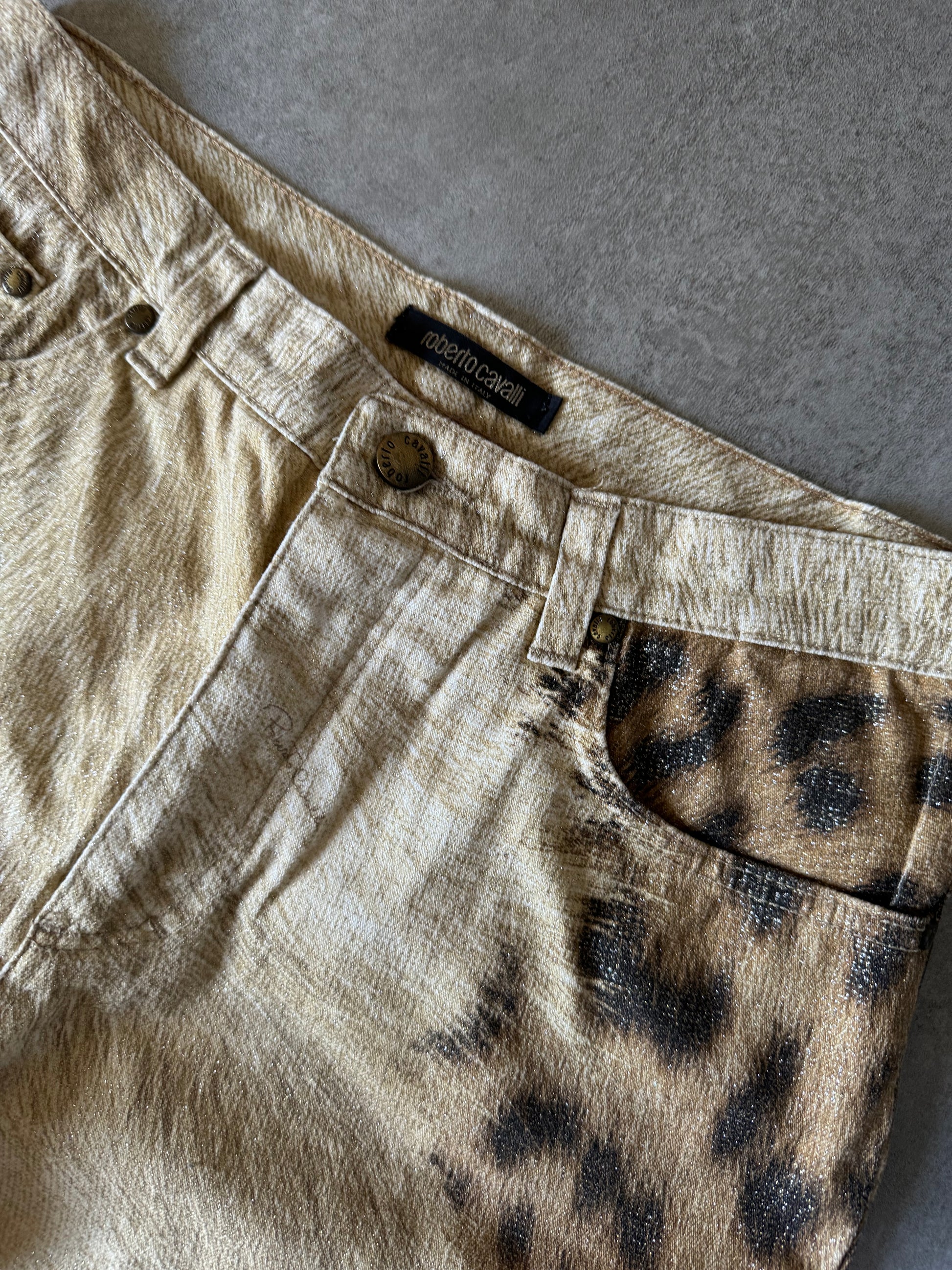 1990s Roberto Cavalli Jaguar Expansion Calm Pants (S) - 6