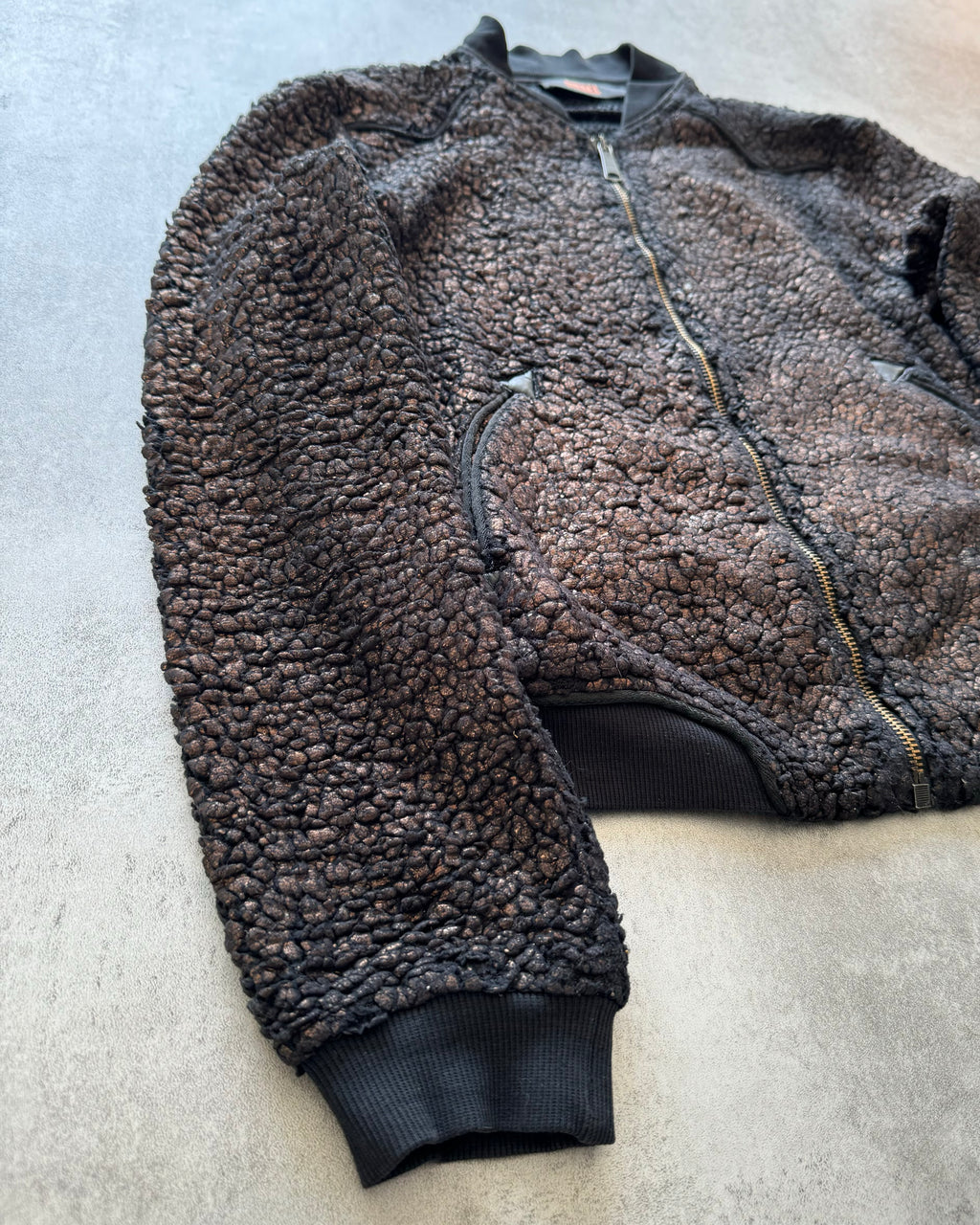 2000s Diesel Relief Bronze Seisma Zip-Up (XS) - 5