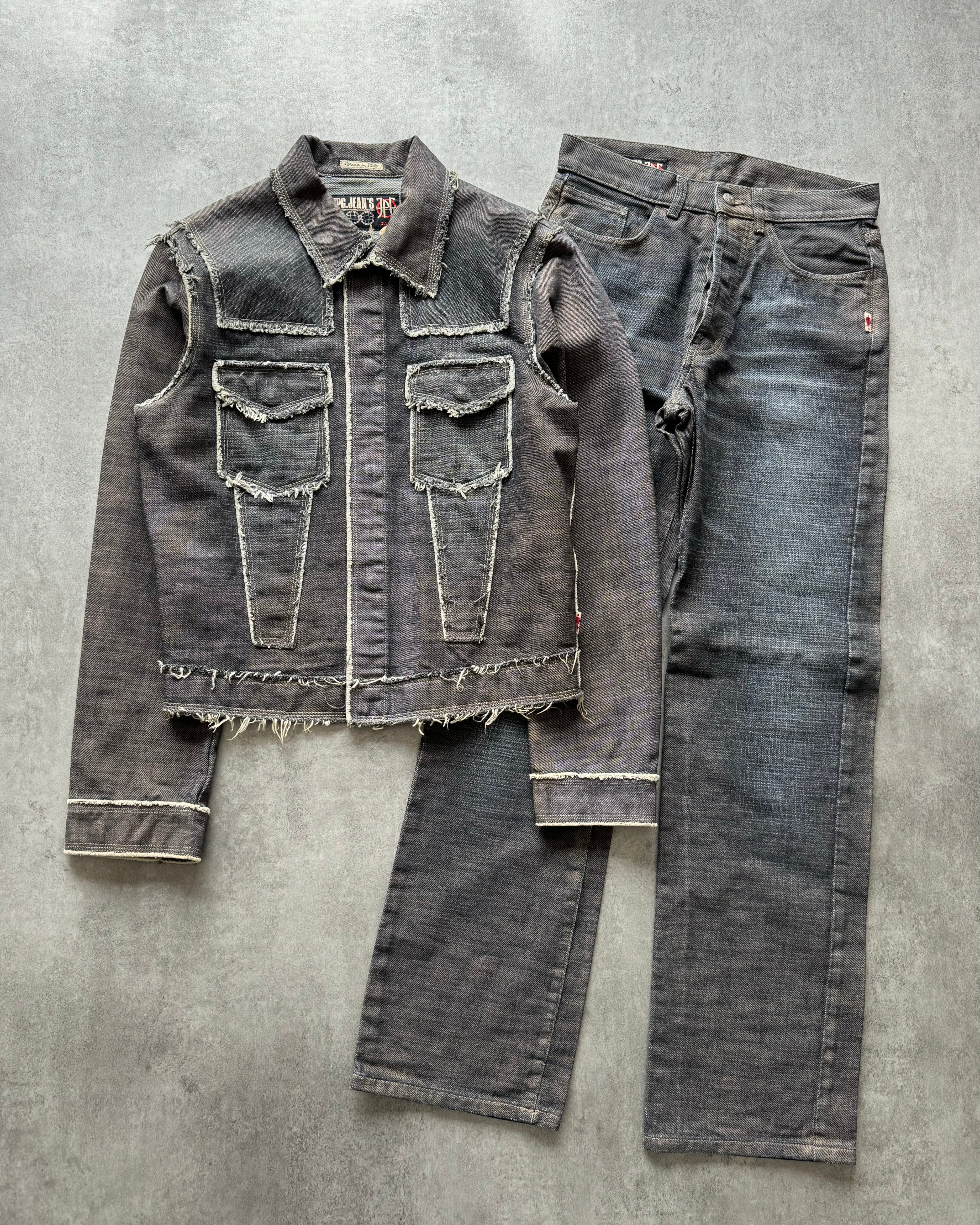 2000s Jean Paul Gaultier Raw Reversed Denim Jacket (M) - 2