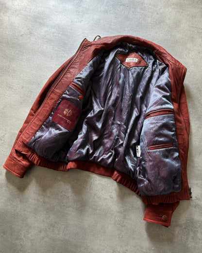 1980s Loewe x Christ Artisanal Unique Leather Bomber Jacket  (L) - 7