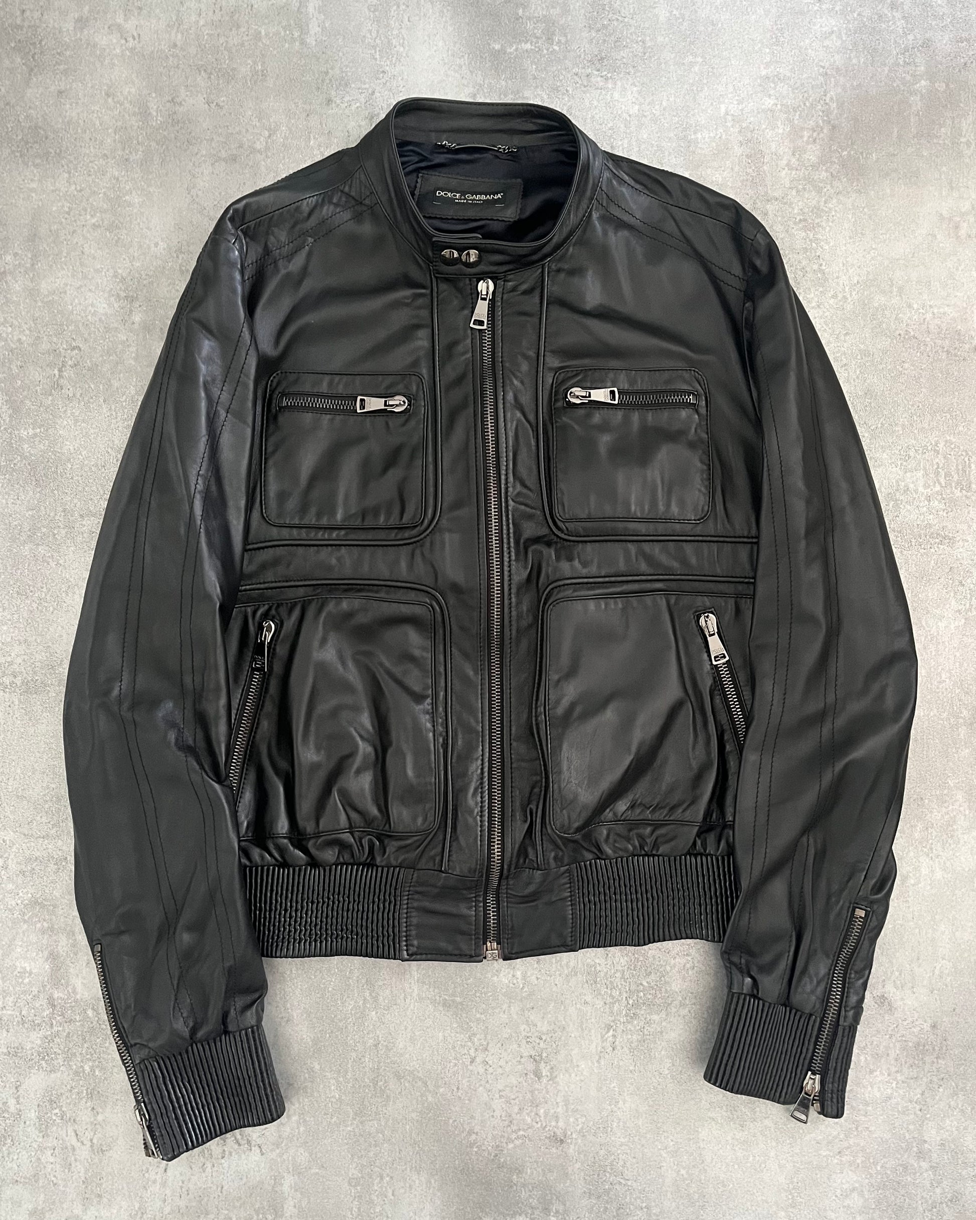 AW2018 Dolce & Gabbana Multi Zips Alpha Leather Jacket (XL) - 1